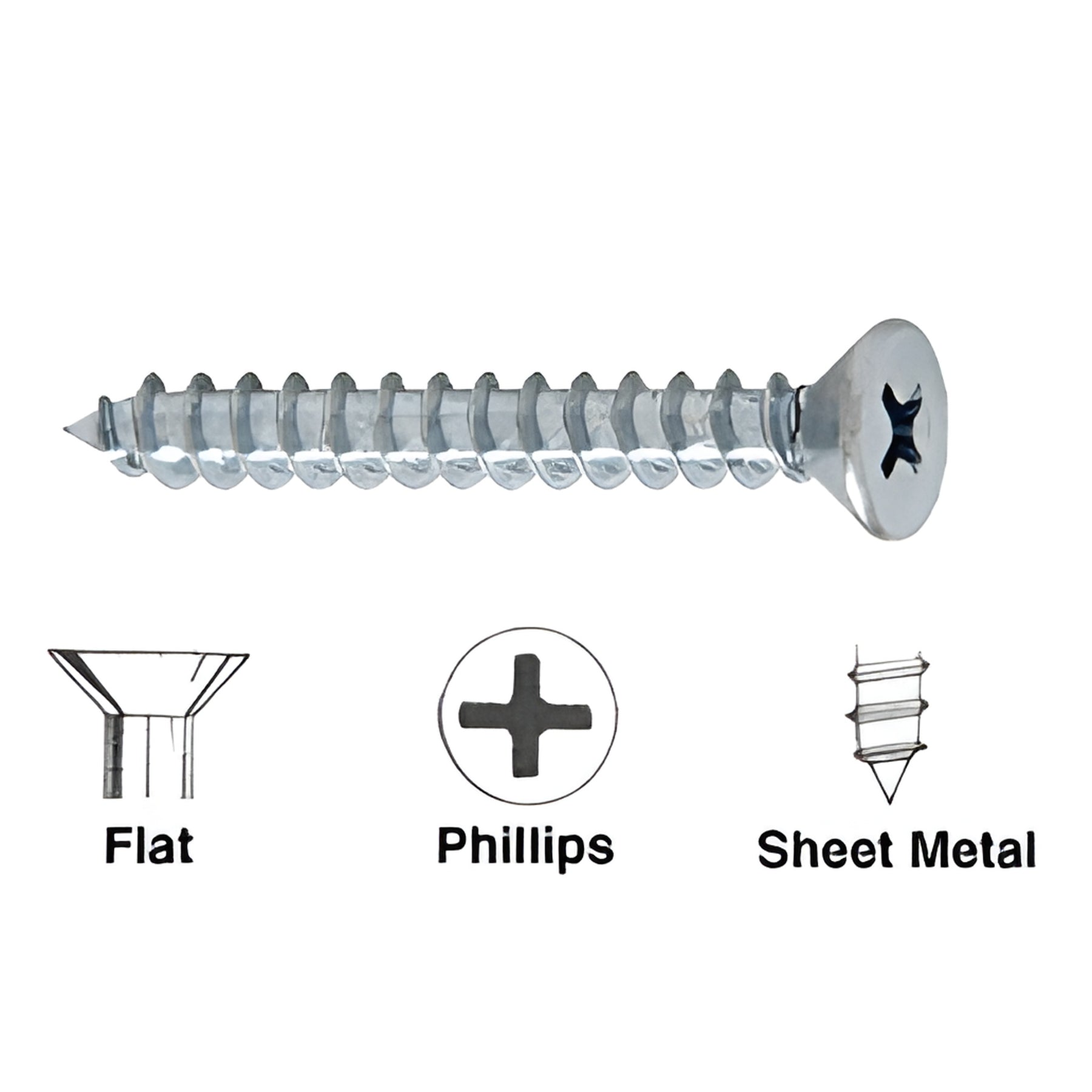 CRL 8 x 1-1/2" Flat Head Phillips Sheet Metal Screws