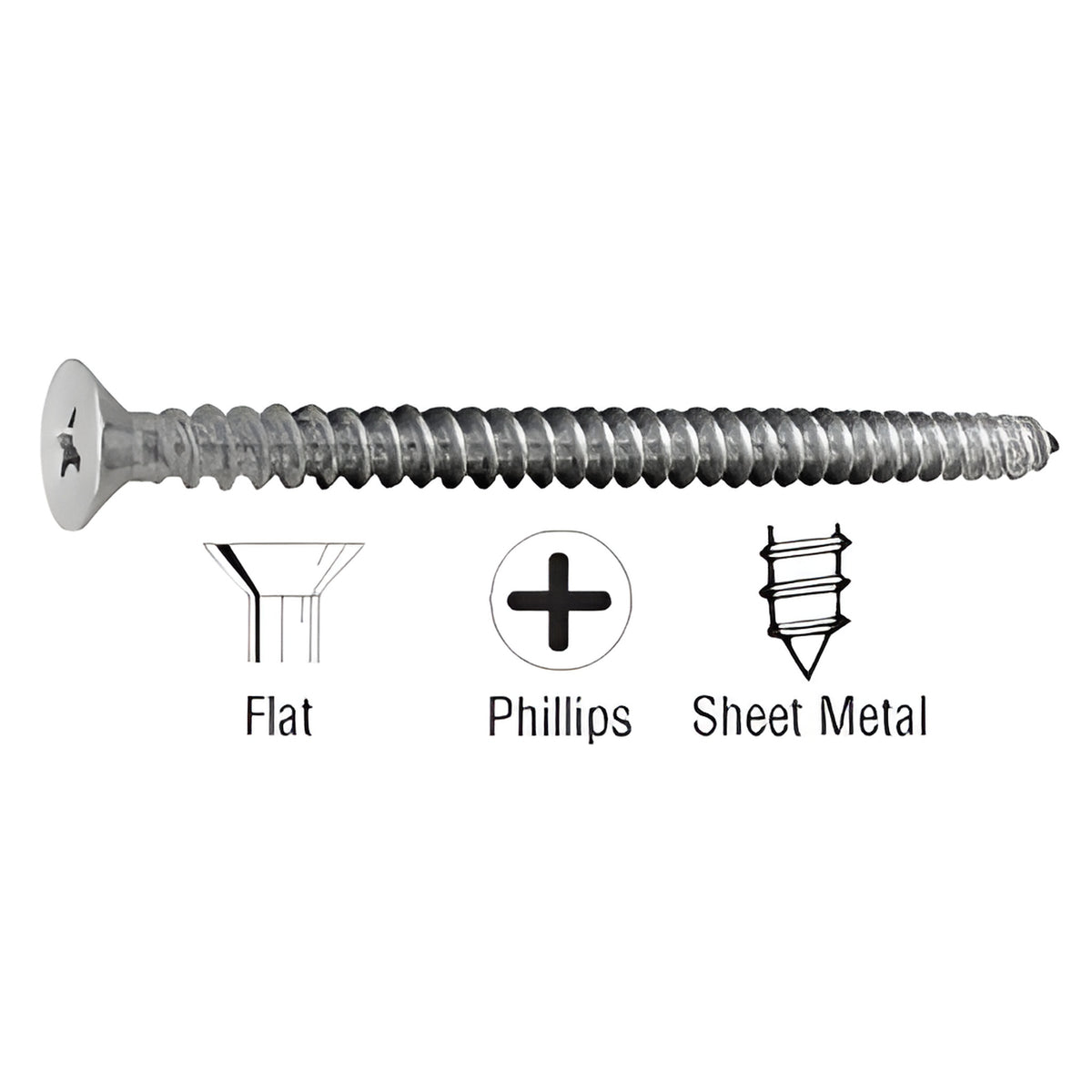 CRL 8 x 1-1/2" Stainless Steel Flat Head Phillips Sheet Metal Screws