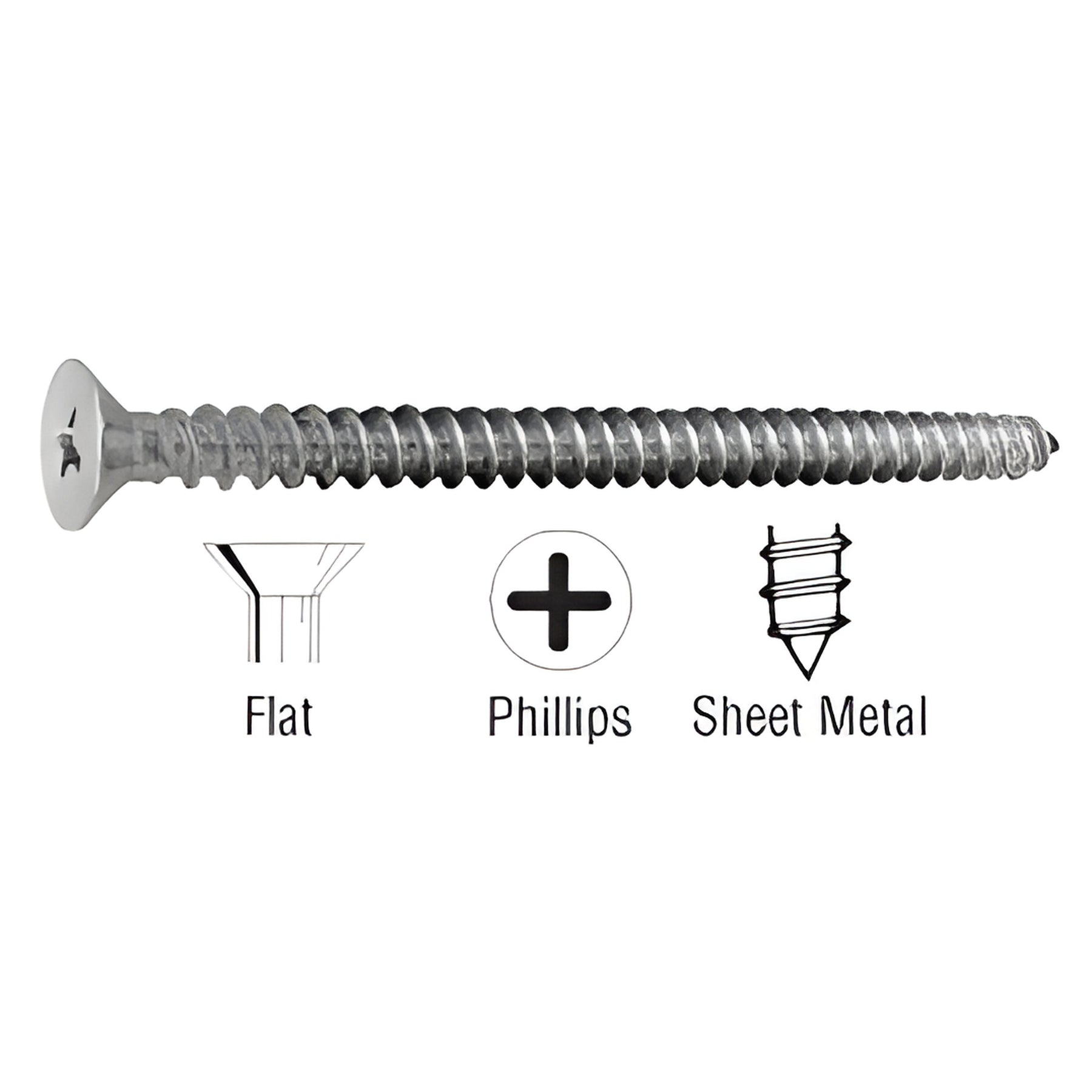 CRL 8 x 1-1/2" Stainless Steel Flat Head Phillips Sheet Metal Screws - 500/Bulk