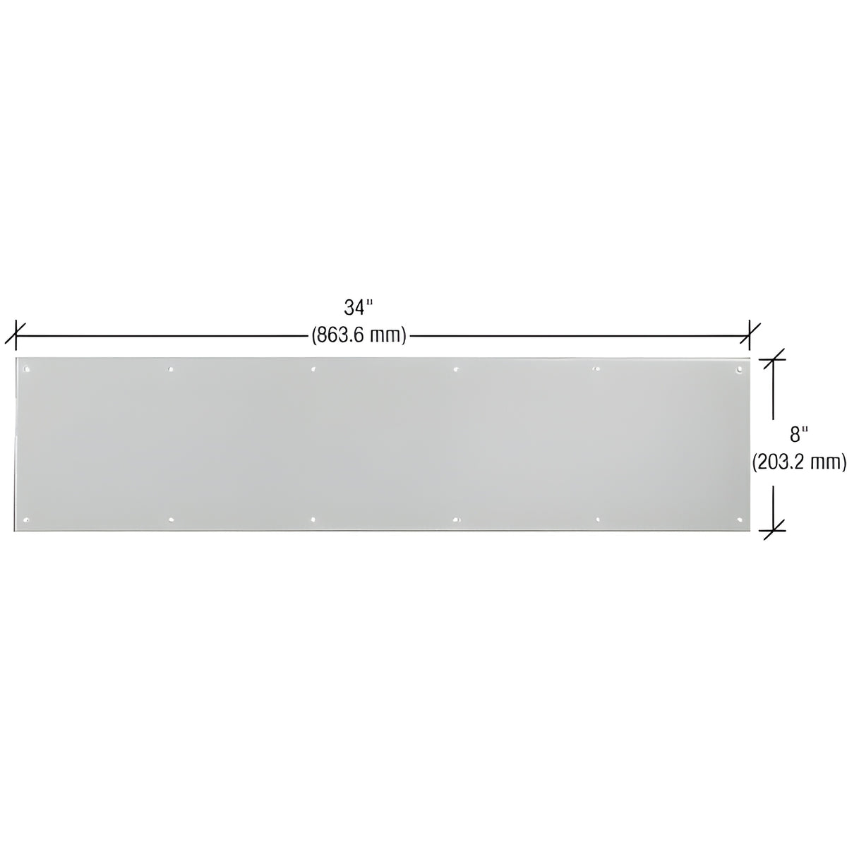 CRL 8" x 34" Satin Aluminum Kick Plate for 36" Door
