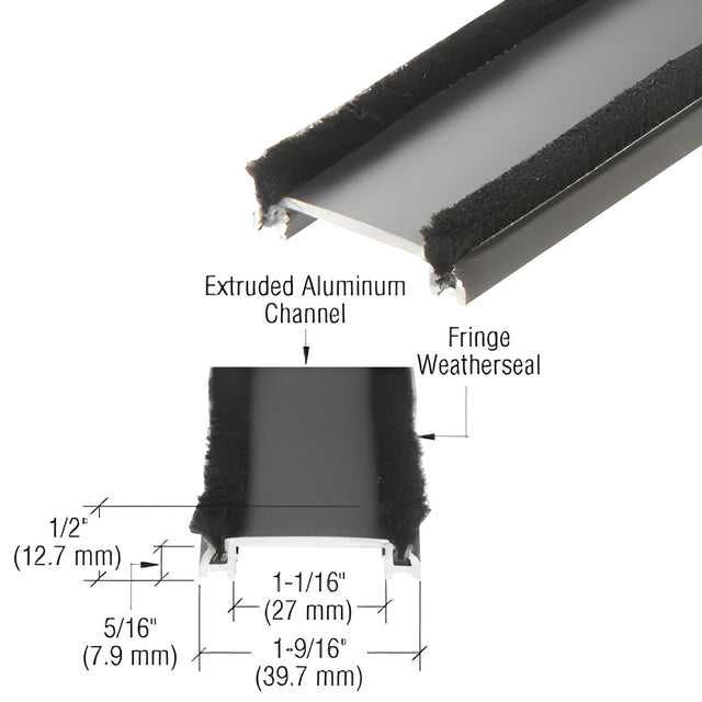 CRL 84" Clear Anodized Wide Commercial Door Astragal with Weatherstrip