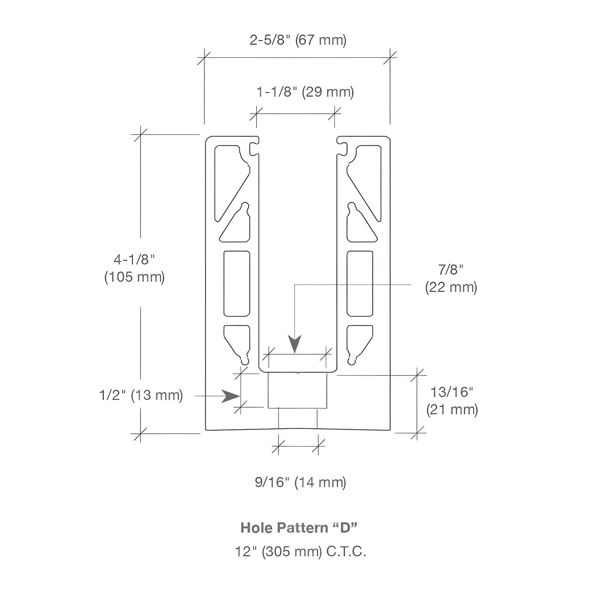 CRL 8B Series Mill Aluminum 120" Square Base Shoe Drilled for 5/8" Glass