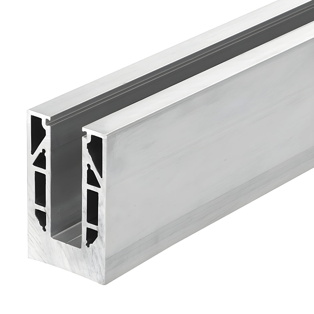 CRL 8B Series Mill Aluminum 120" Square Base Shoe Drilled for 1/2" Glass