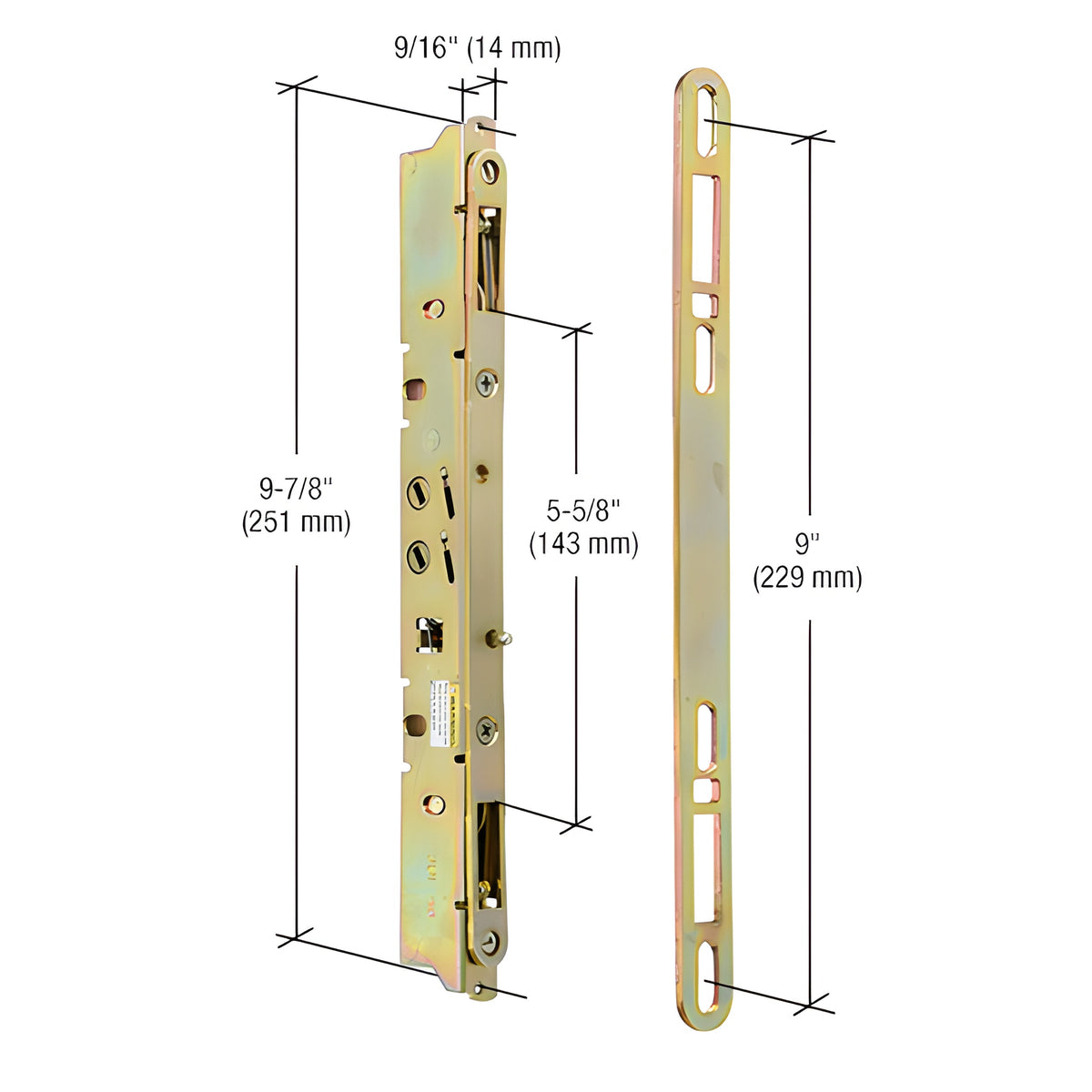 CRL 9-7/8" 2-Point Mortise Lock
