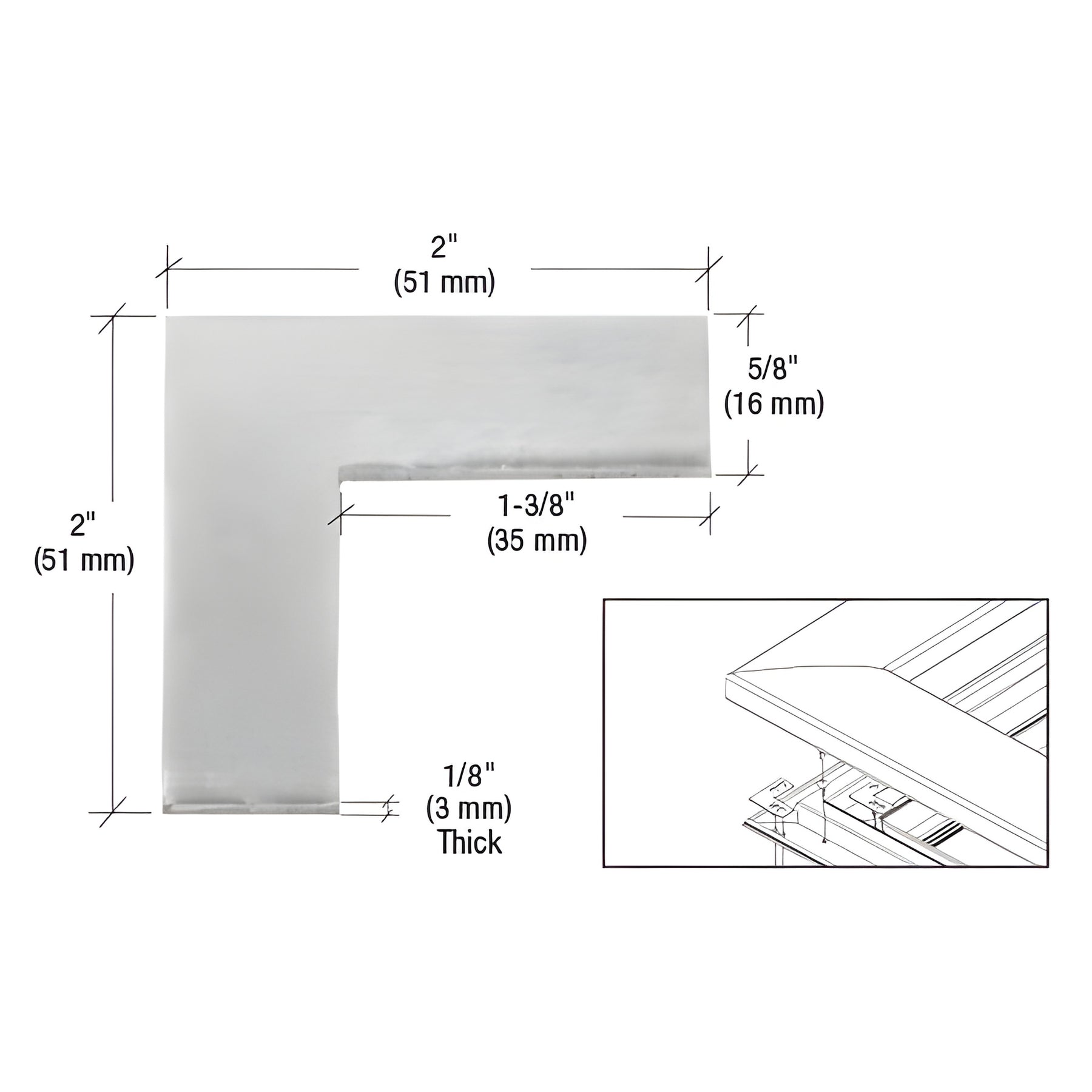 CRL 90º Corner Bracket for Aluminum Rails