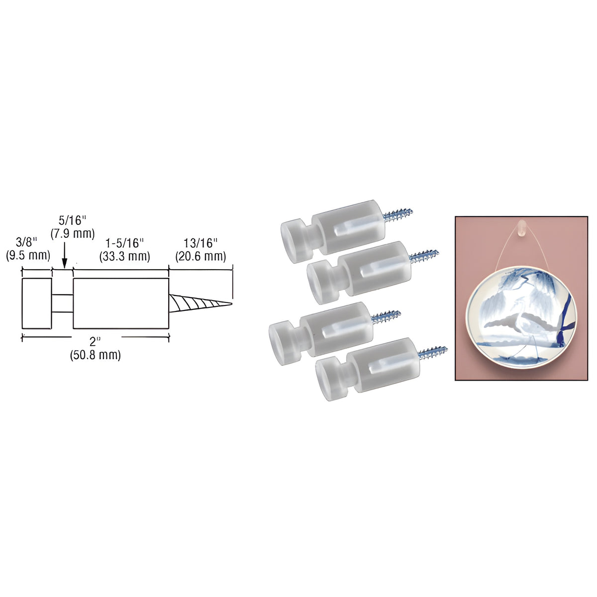 CRL Acrylic Framepegs Set of 4