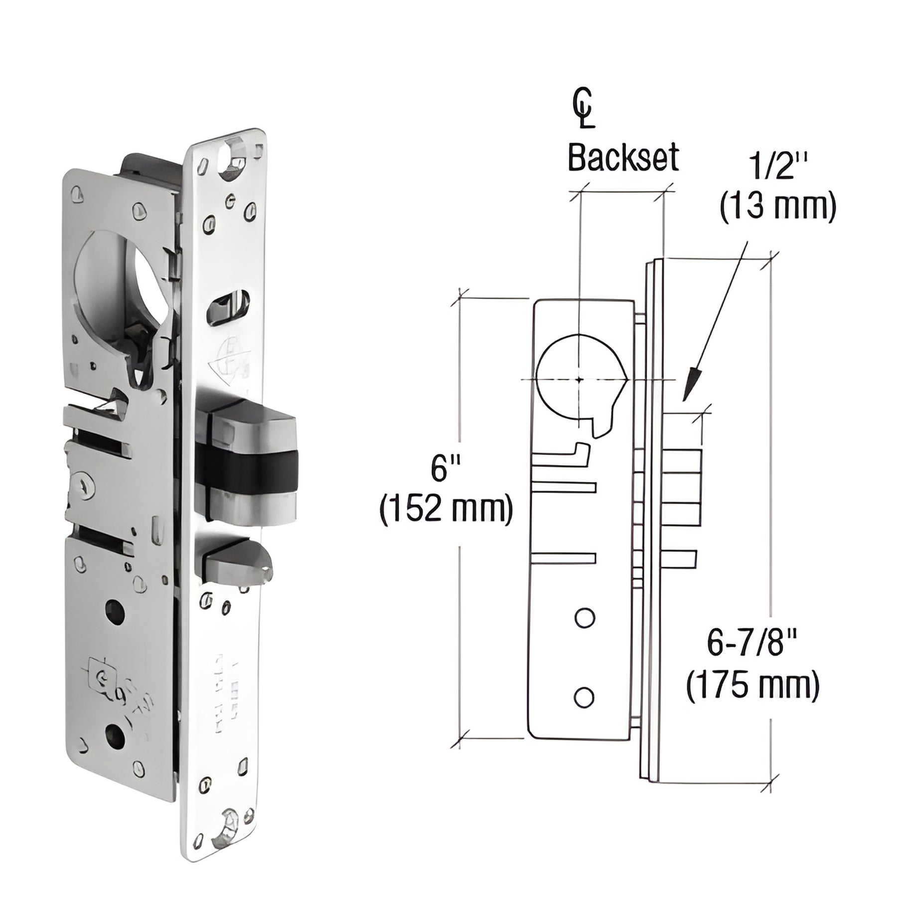 CRL Adams Rite® 1-1/2" Backset Deadlatch Lock - Left Handed