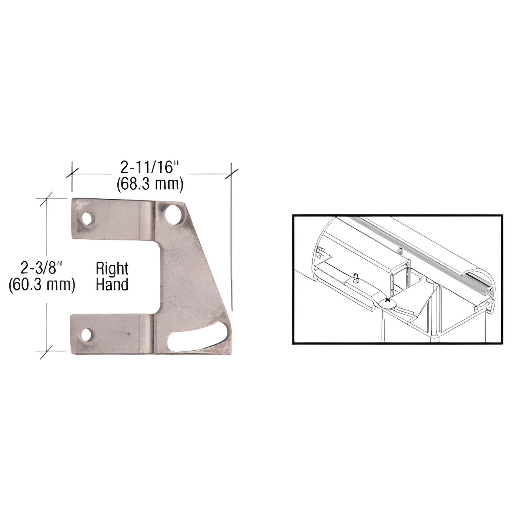 CRL Adjustable Right Hand Top Rail Fastening Plate