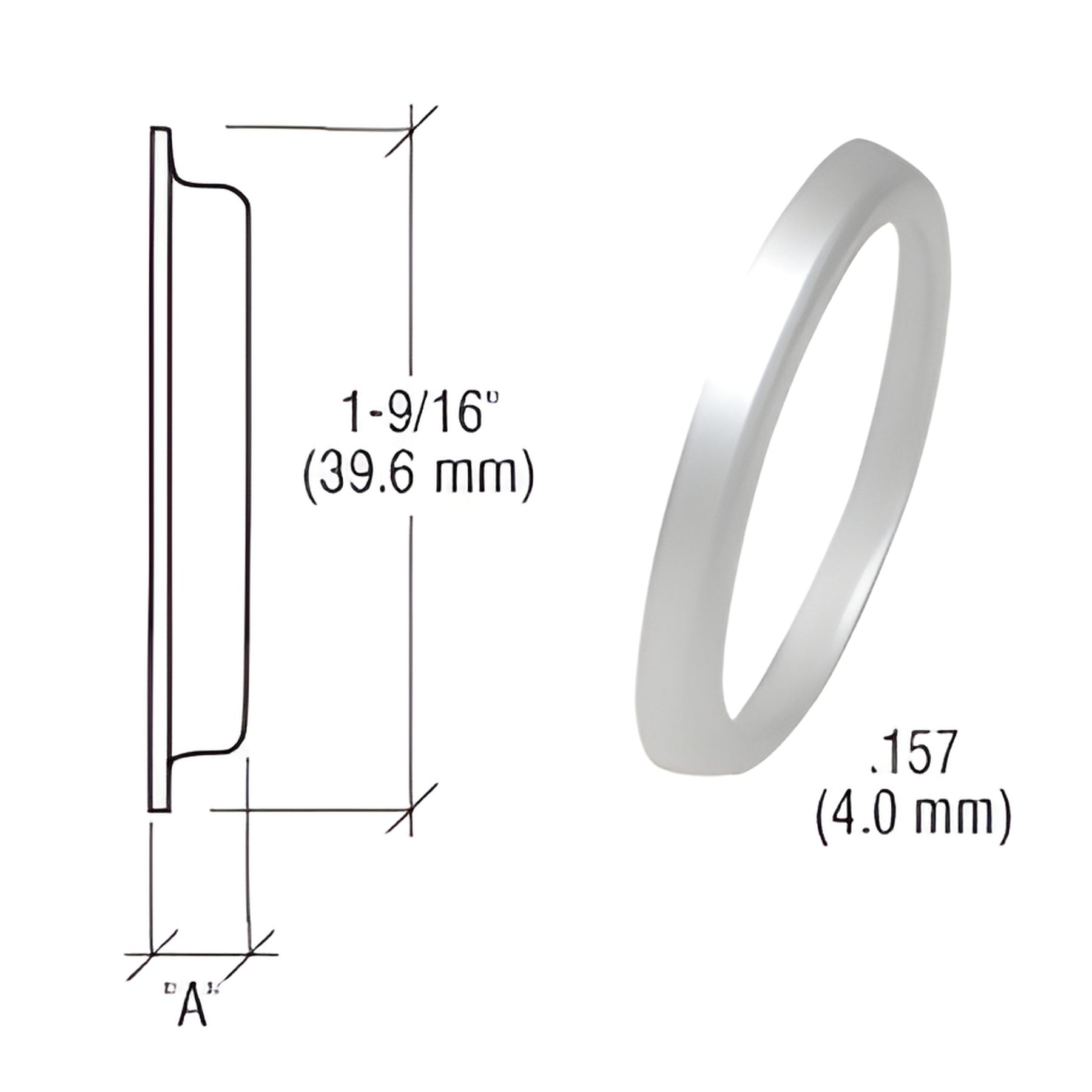 CRL Aluminum .157" Flared Cylinder Ring