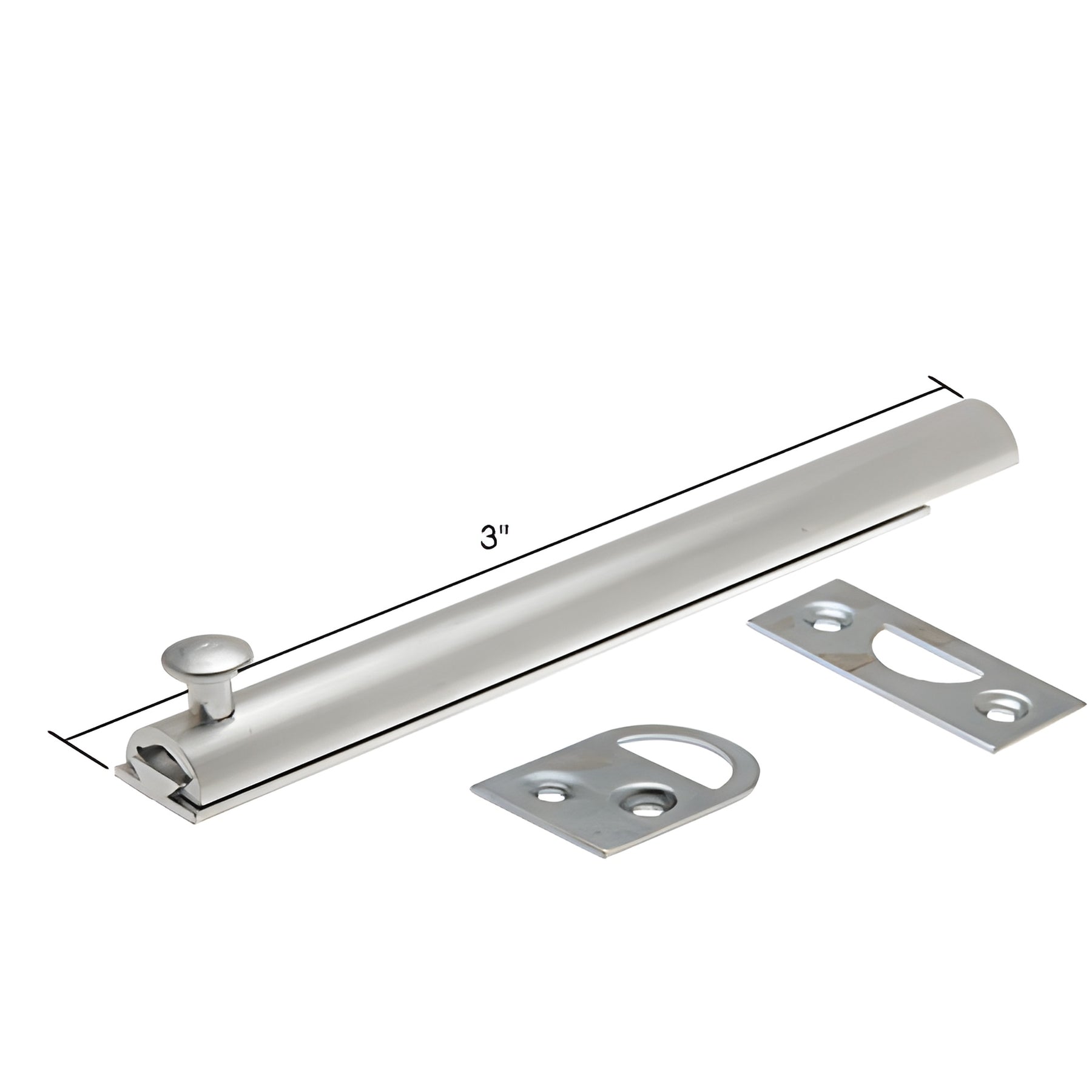 CRL Aluminum 3" Slide Bolt and Plates