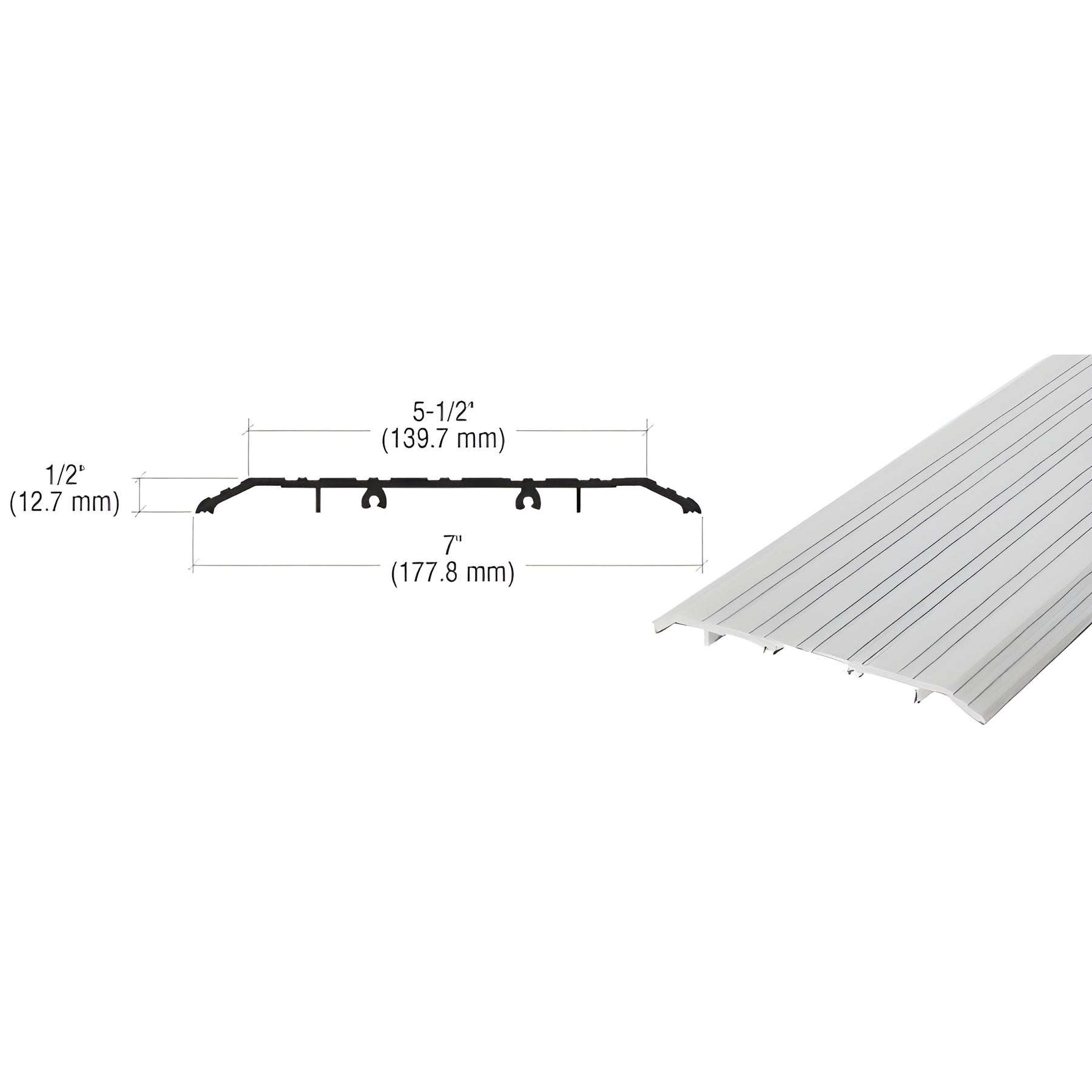 CRL Aluminum 7" x 1/2" Saddle Threshold - 73" in Length