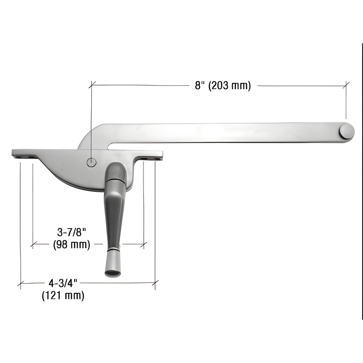 CRL Aluminum 8" Left Hand Teardrop Series Casement Window Operator