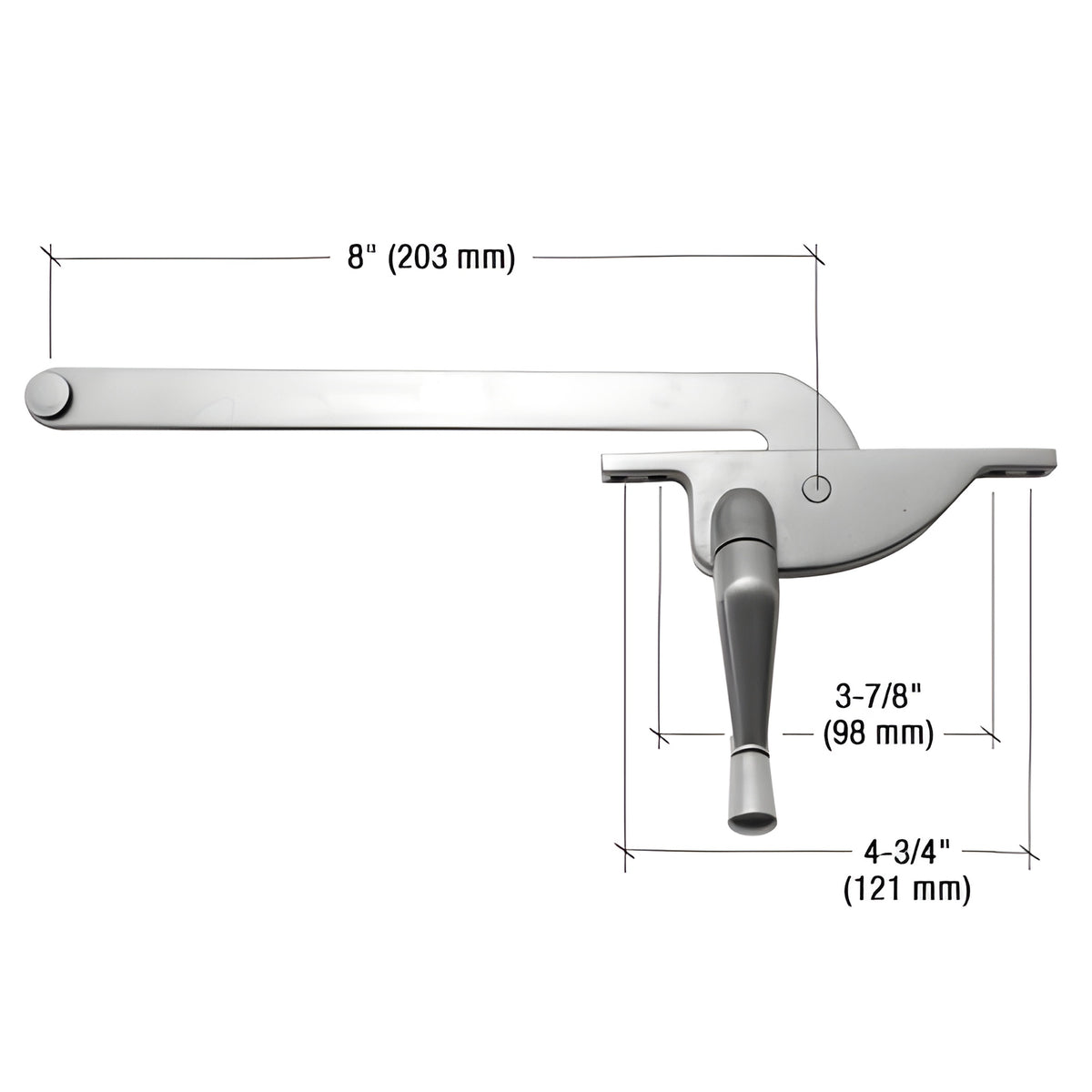 CRL Aluminum 8" Right Hand Teardrop Series Casement Window Operator