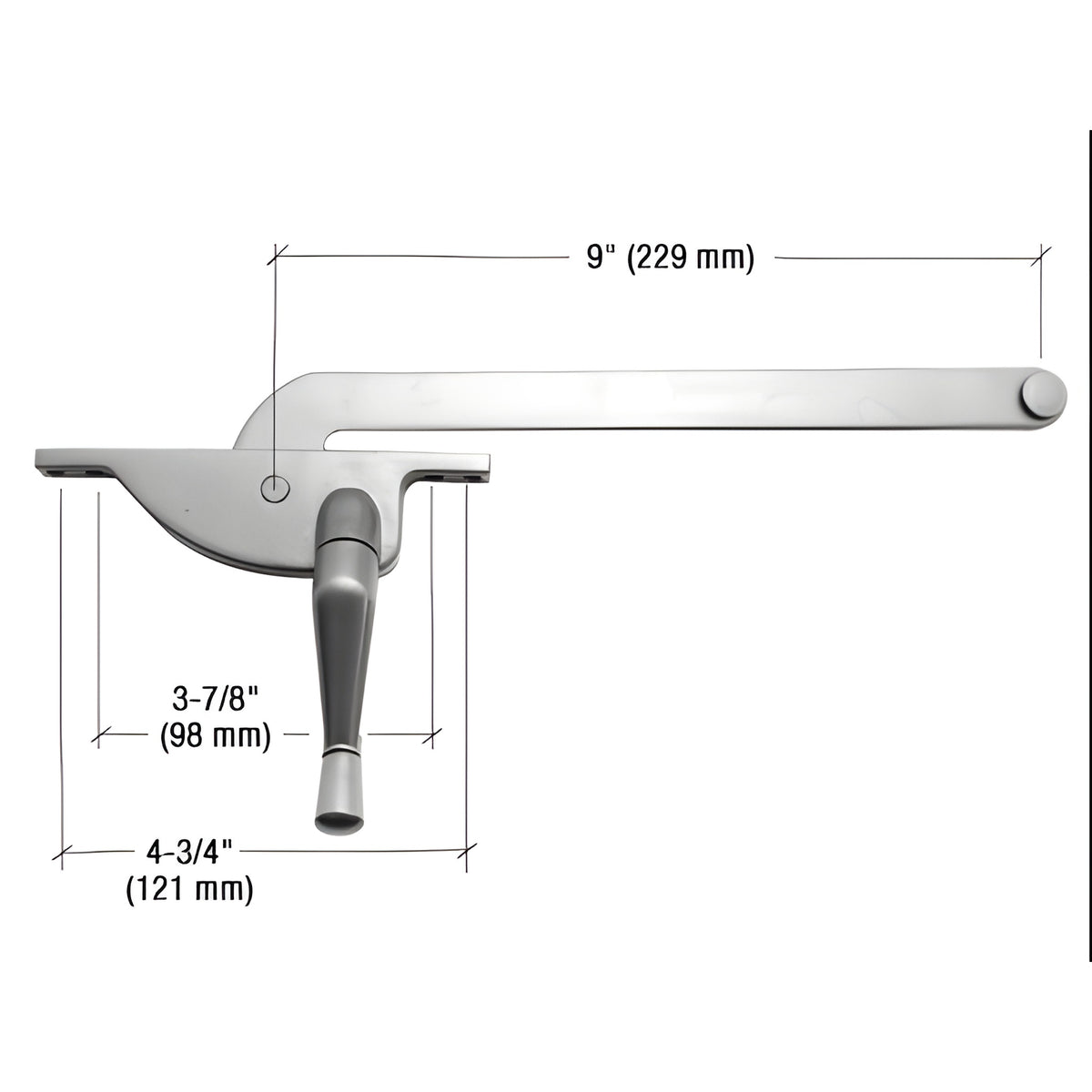 CRL Aluminum 9" Left Hand Teardrop Series Casement Window Operator