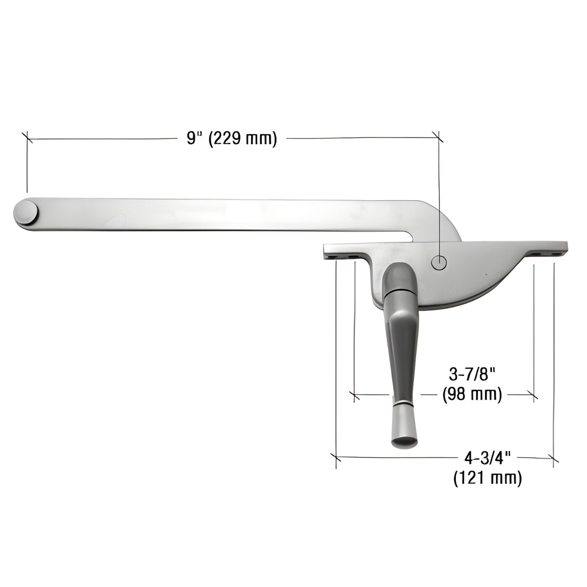 CRL Aluminum 9" Right Hand Teardrop Series Casement Window Operator