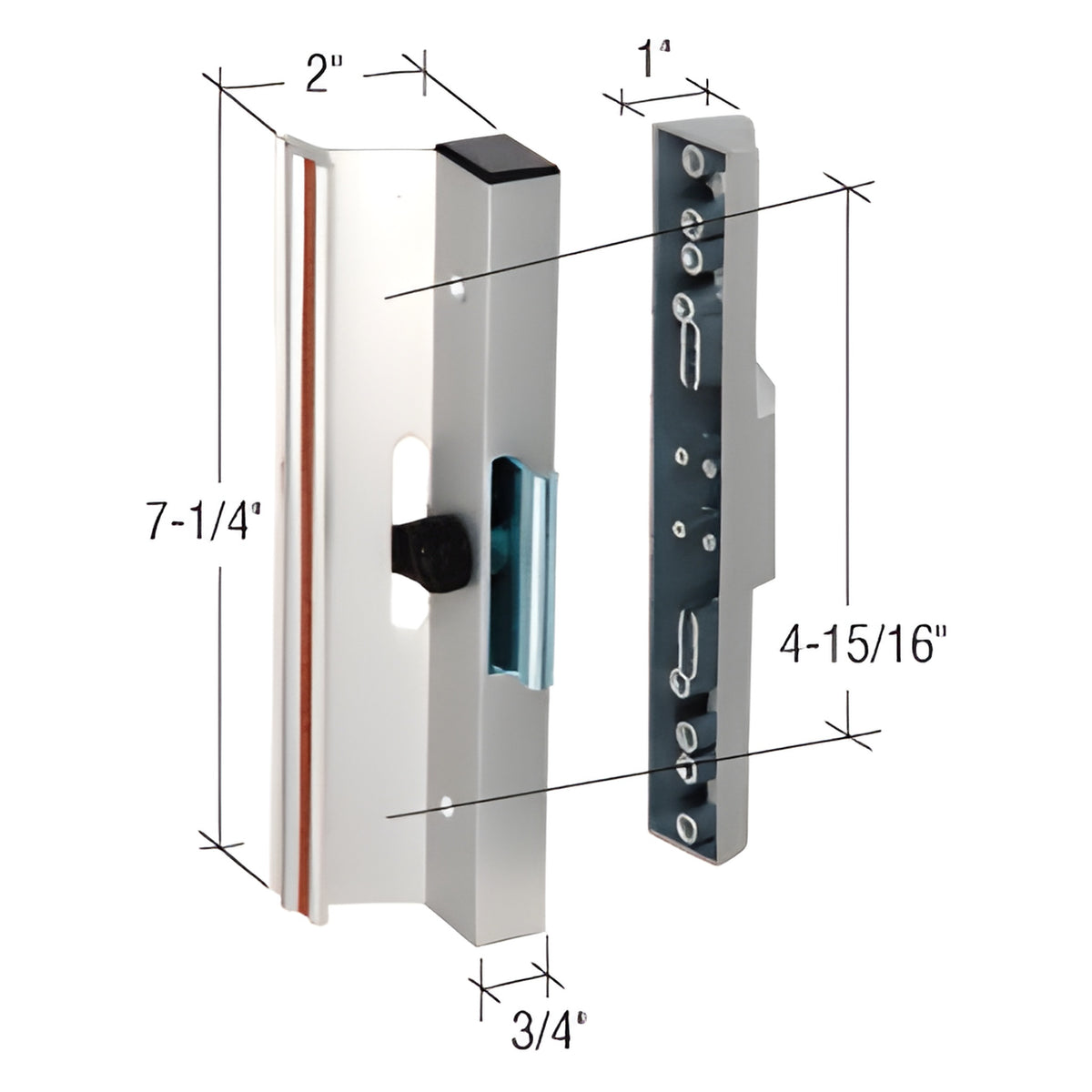 CRL Aluminum Clamp - Style Surface Mount Handle 4-15/16" Screw Holes