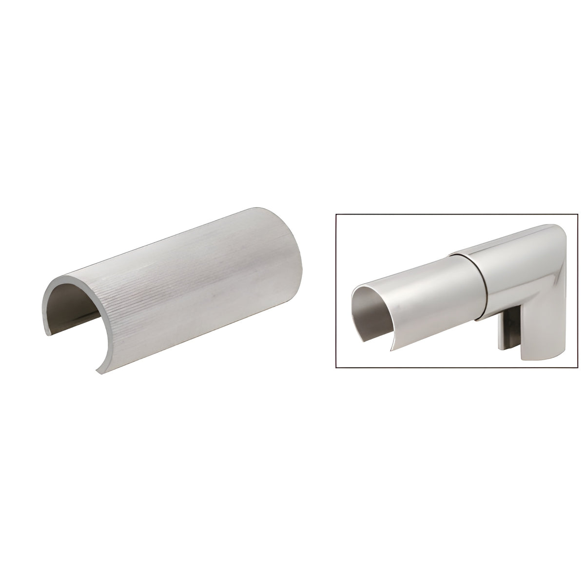 CRL Aluminum Connector 2-1/2" Sleeve for Cap Railing, Cap Rail Corner, and Hand Railing