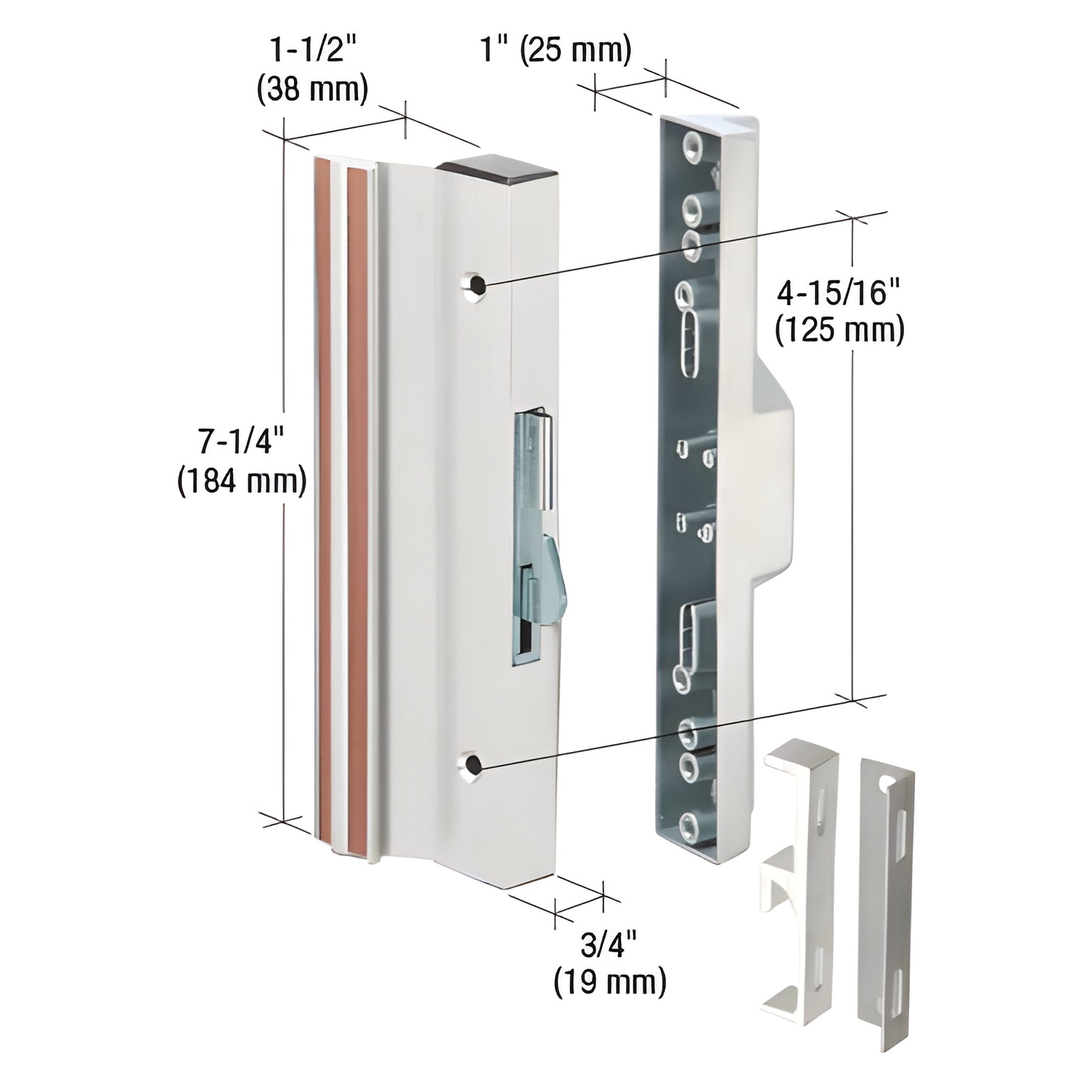 CRL Aluminum Hook-Style Surface Mount Handle 4-15/16" Screw Holes