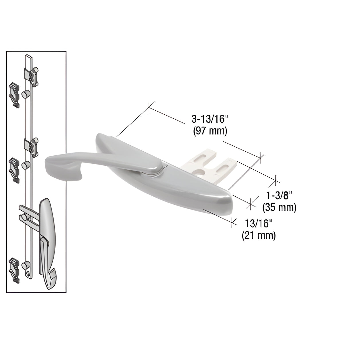 CRL Aluminum Truth® 1-3/8" Multi-Point Latch Actuator