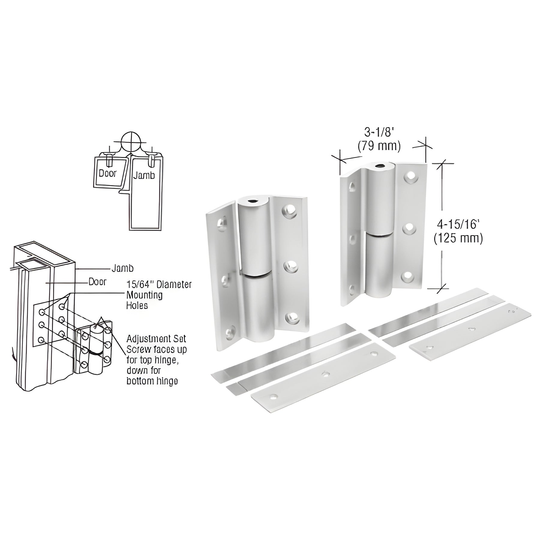 CRL Aluminum Universal Storefront Door Hinge