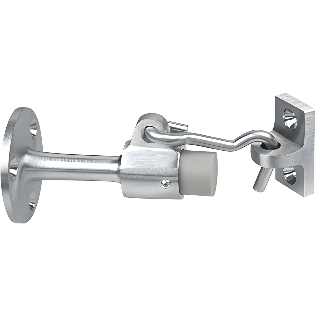 CRL Aluminum Wall Mounted Heavy Duty Door Stop with Hook and Holder