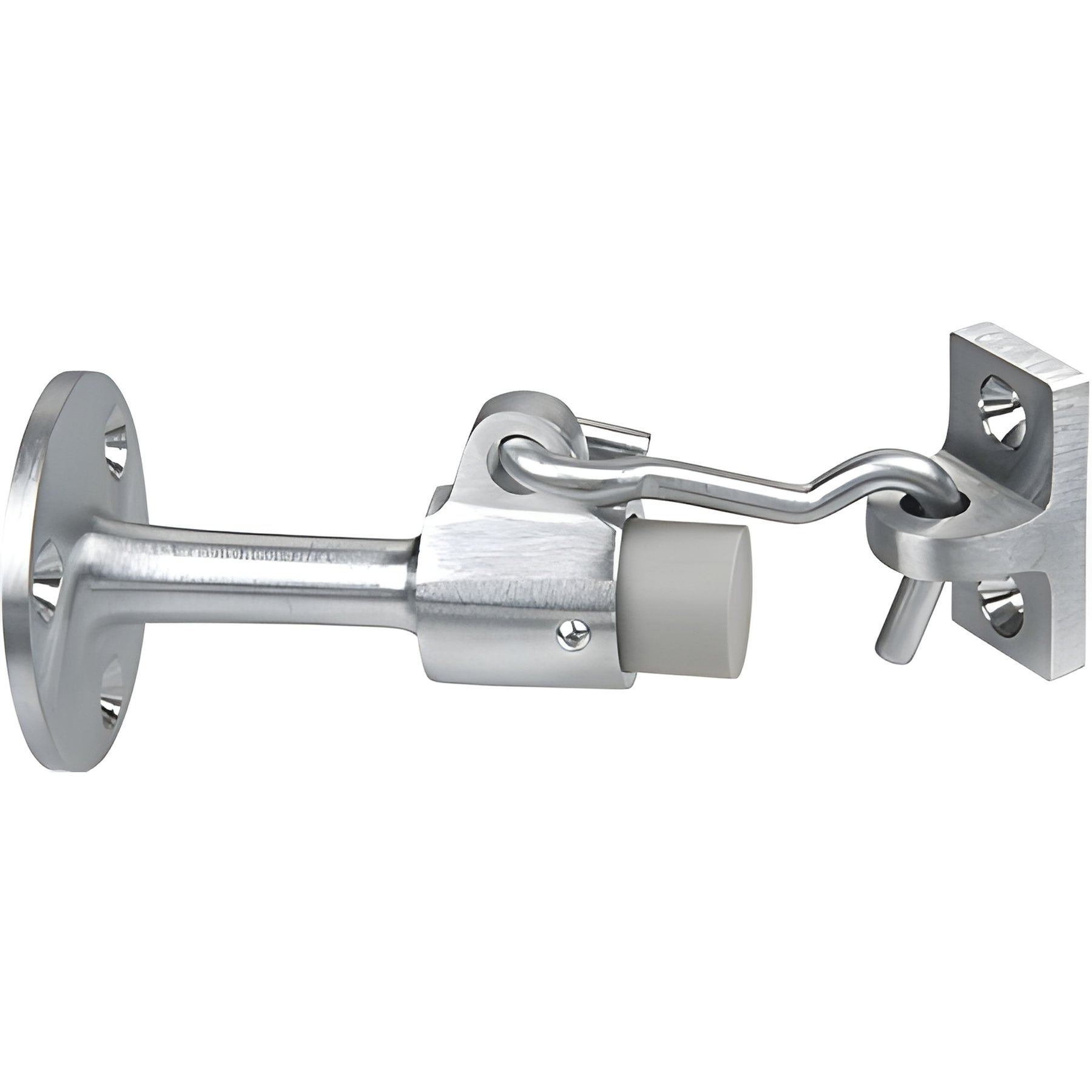 CRL Aluminum Wall Mounted Heavy Duty Door Stop with Hook and Holder