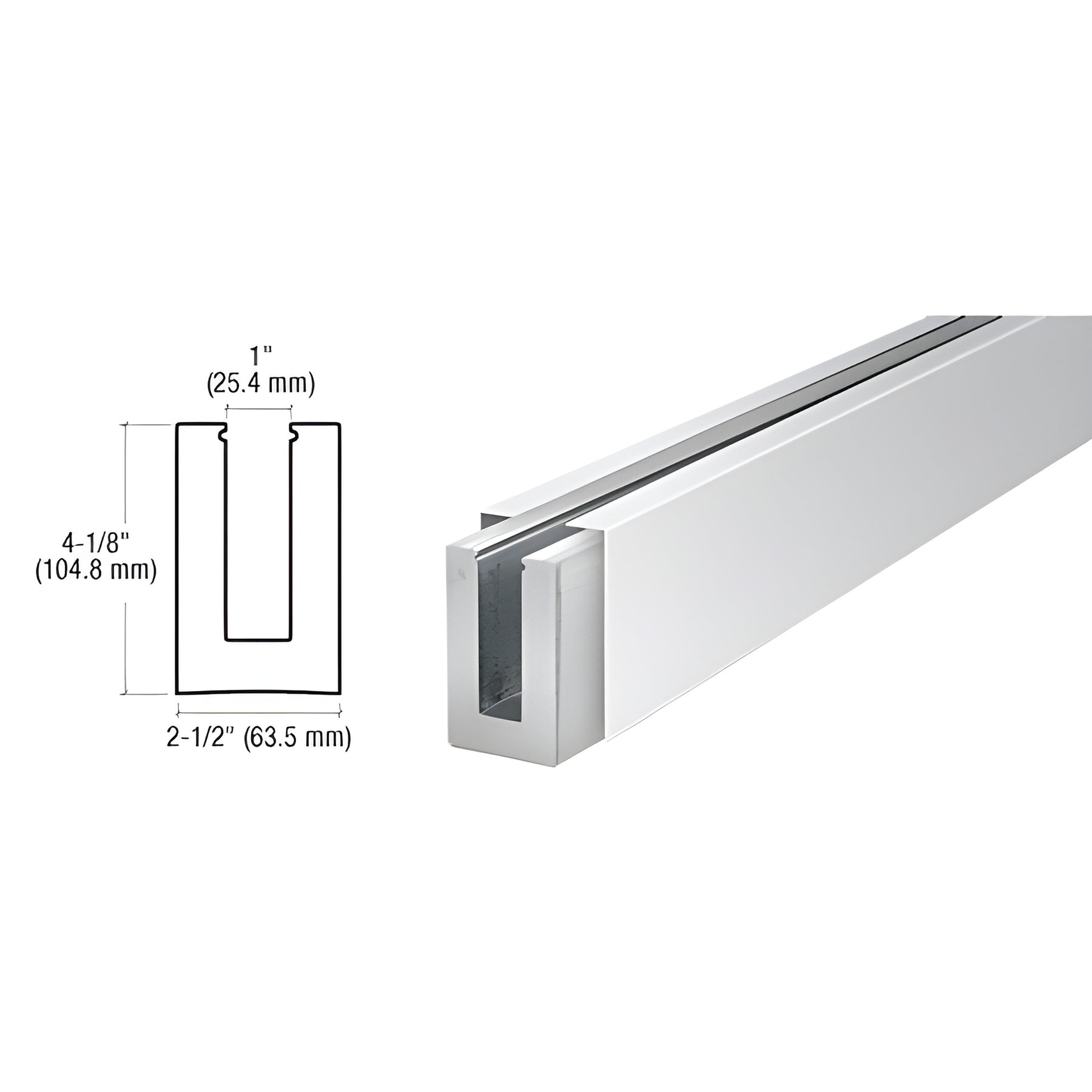 CRL B5S Series Polished Stainless Custom Square Base Shoe Undrilled for 1/2" Glass