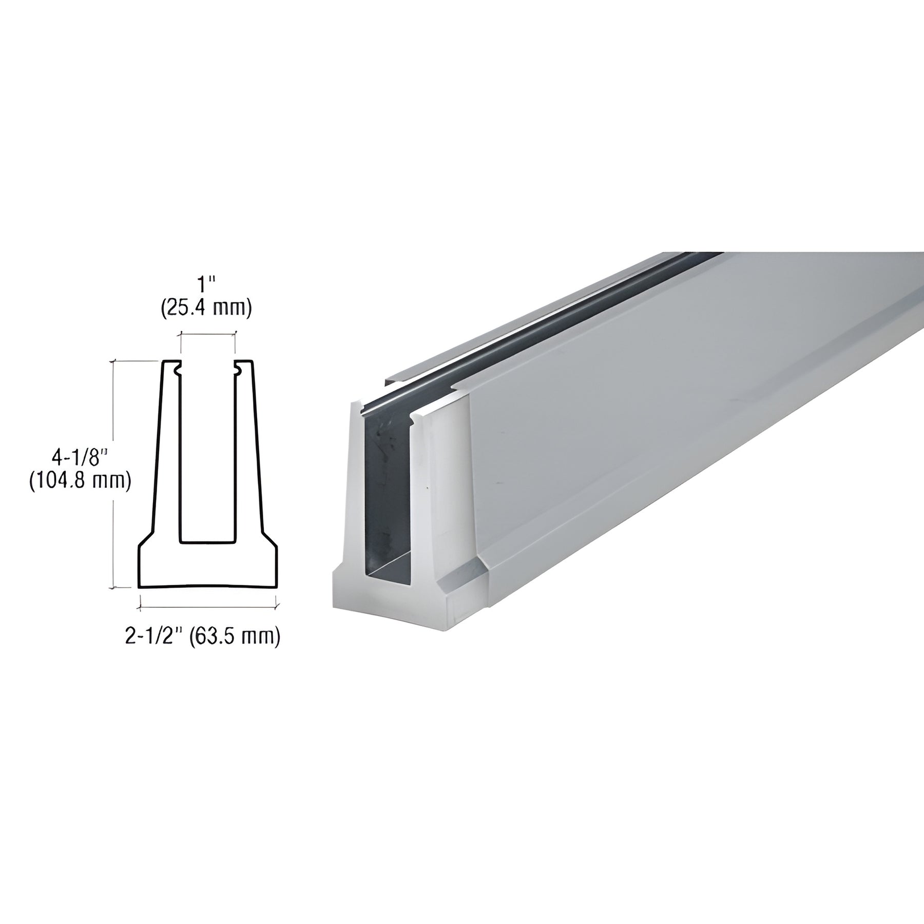 CRL B5T Series Brushed Stainless Custom Tapered Base Shoe Undrilled for 1/2" Glass