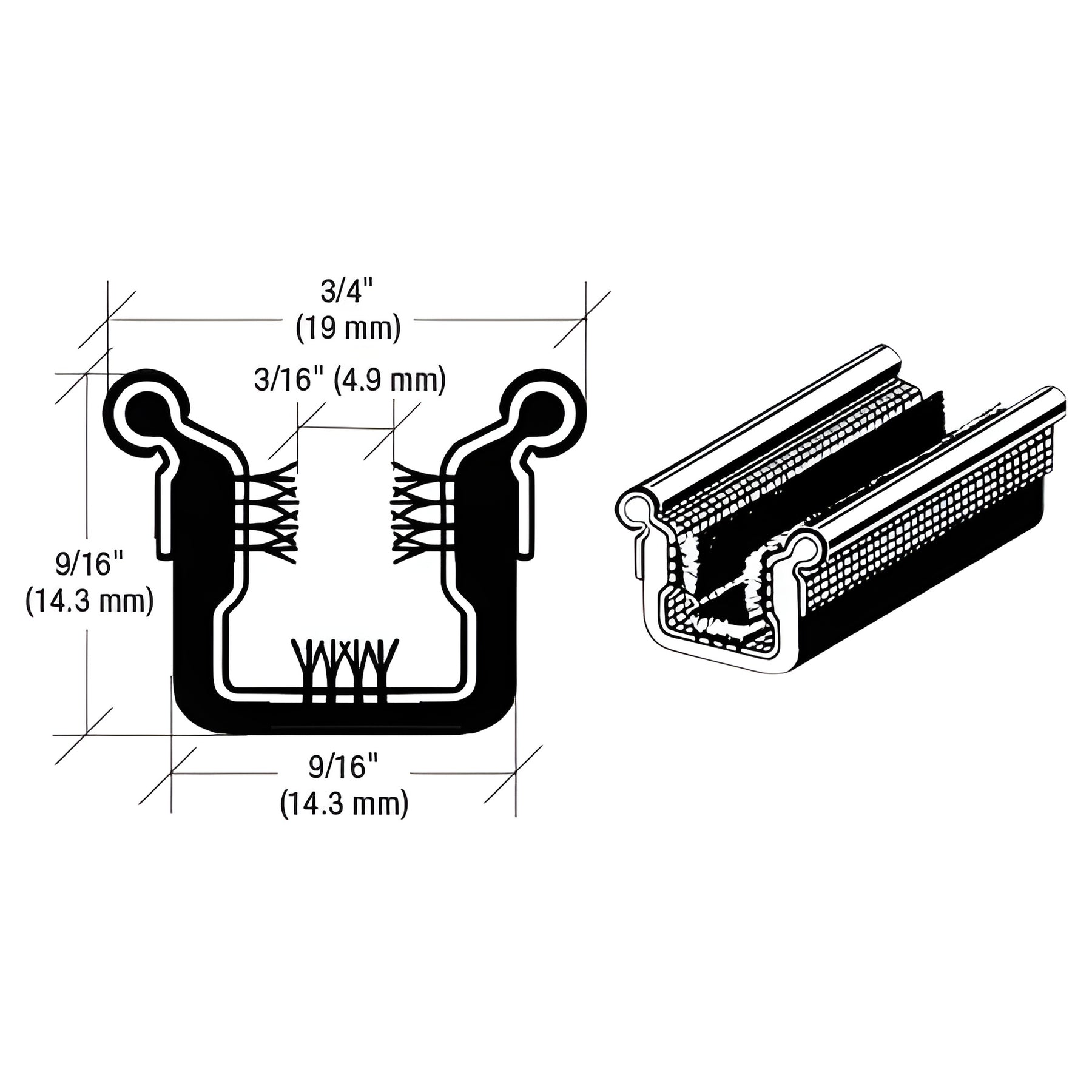 CRL Beaded Flexible Universal Narrow Channel for Various 1948-1962 Model Cars - 96" Length