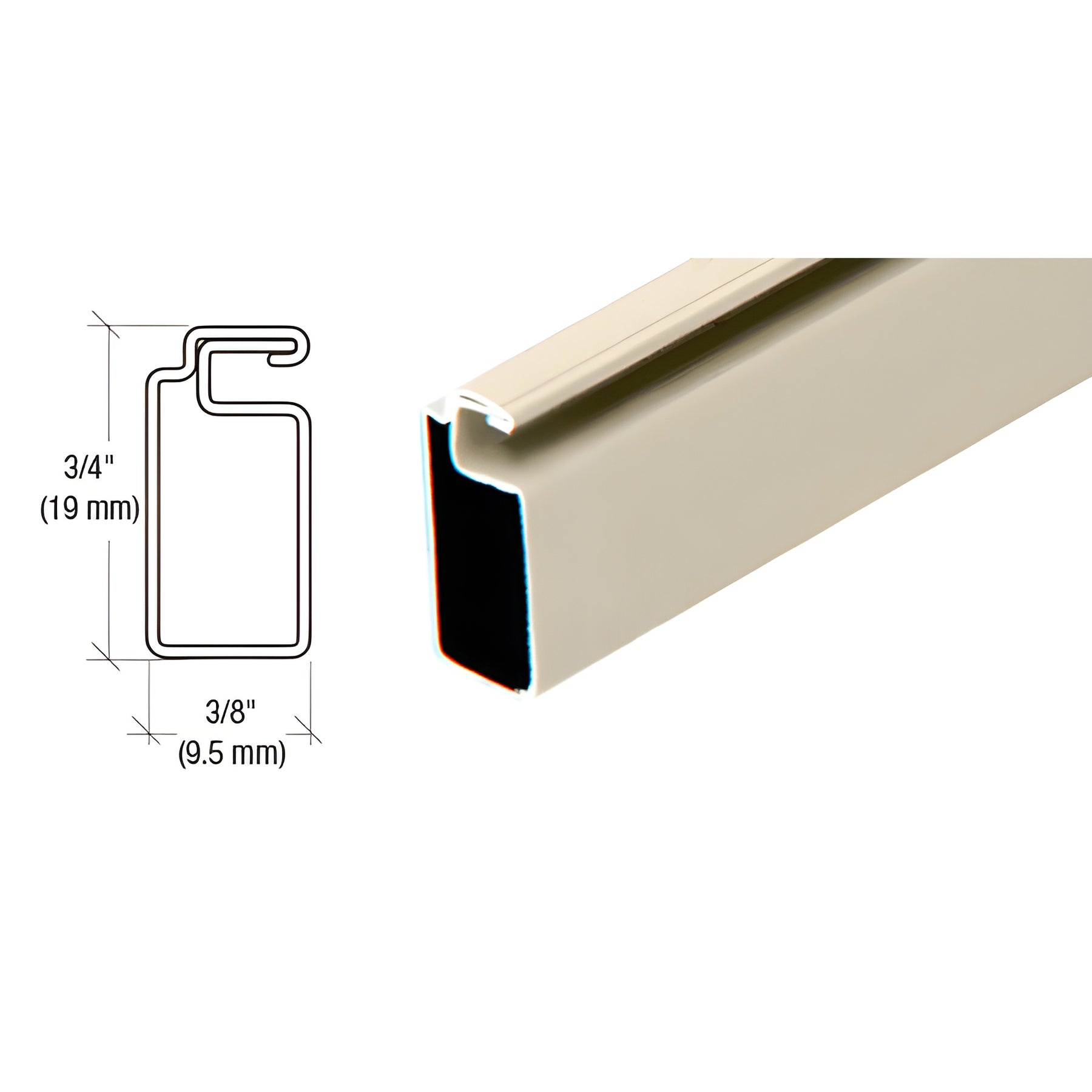 CRL Beige 3/4" x 3/8" Roll Formed Aluminum Screen Frame - 144"