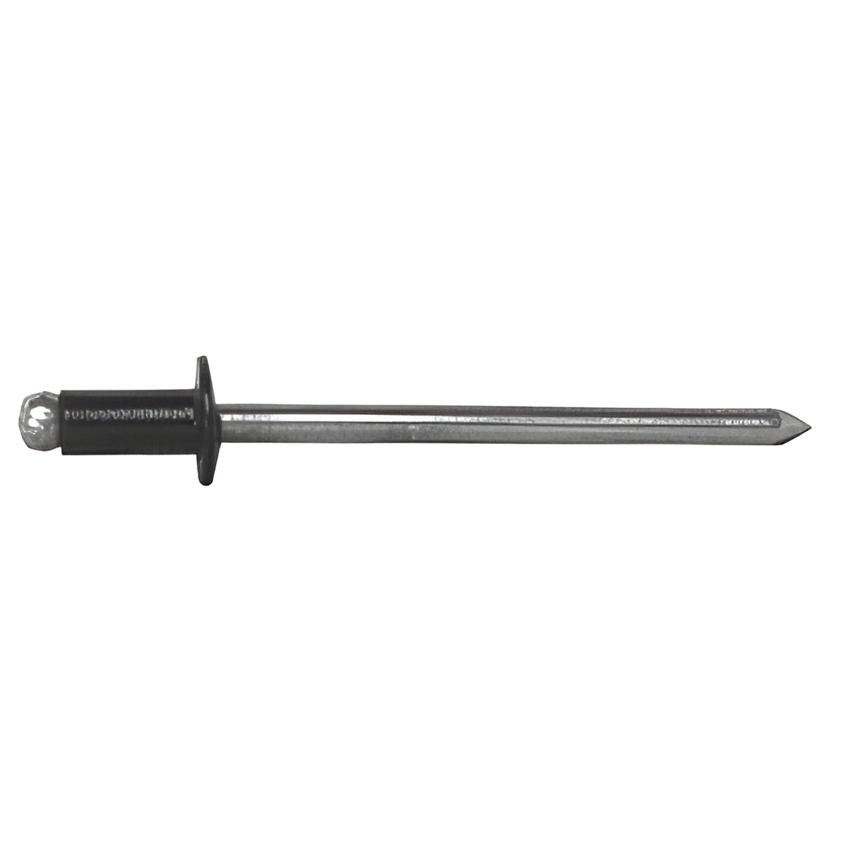 CRL Black 1/8" Diameter, 3/16" to 1/4" Grip Range Aluminum Mandrel and Rivet in Packs of 10,000