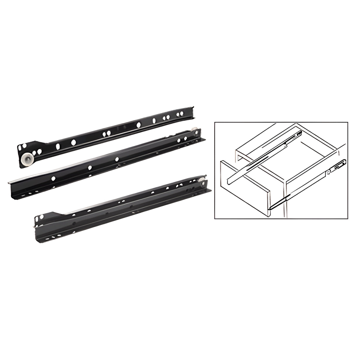 CRL Black 14" Drawer Slides