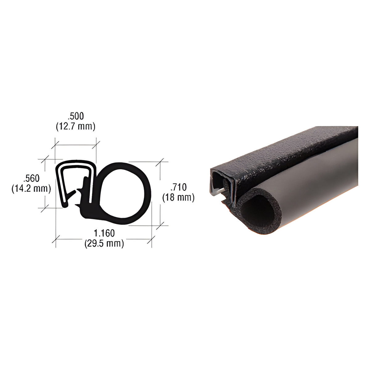CRL Black 25' Bulb Trim Seal®