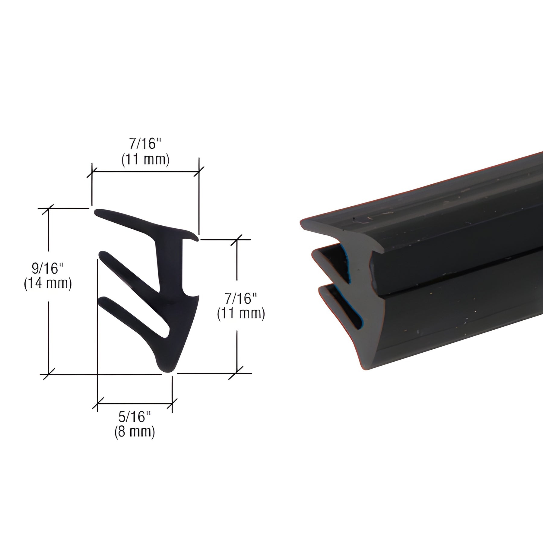 CRL Black 3/8" Roll-In Glazing Gasket - 500' Roll