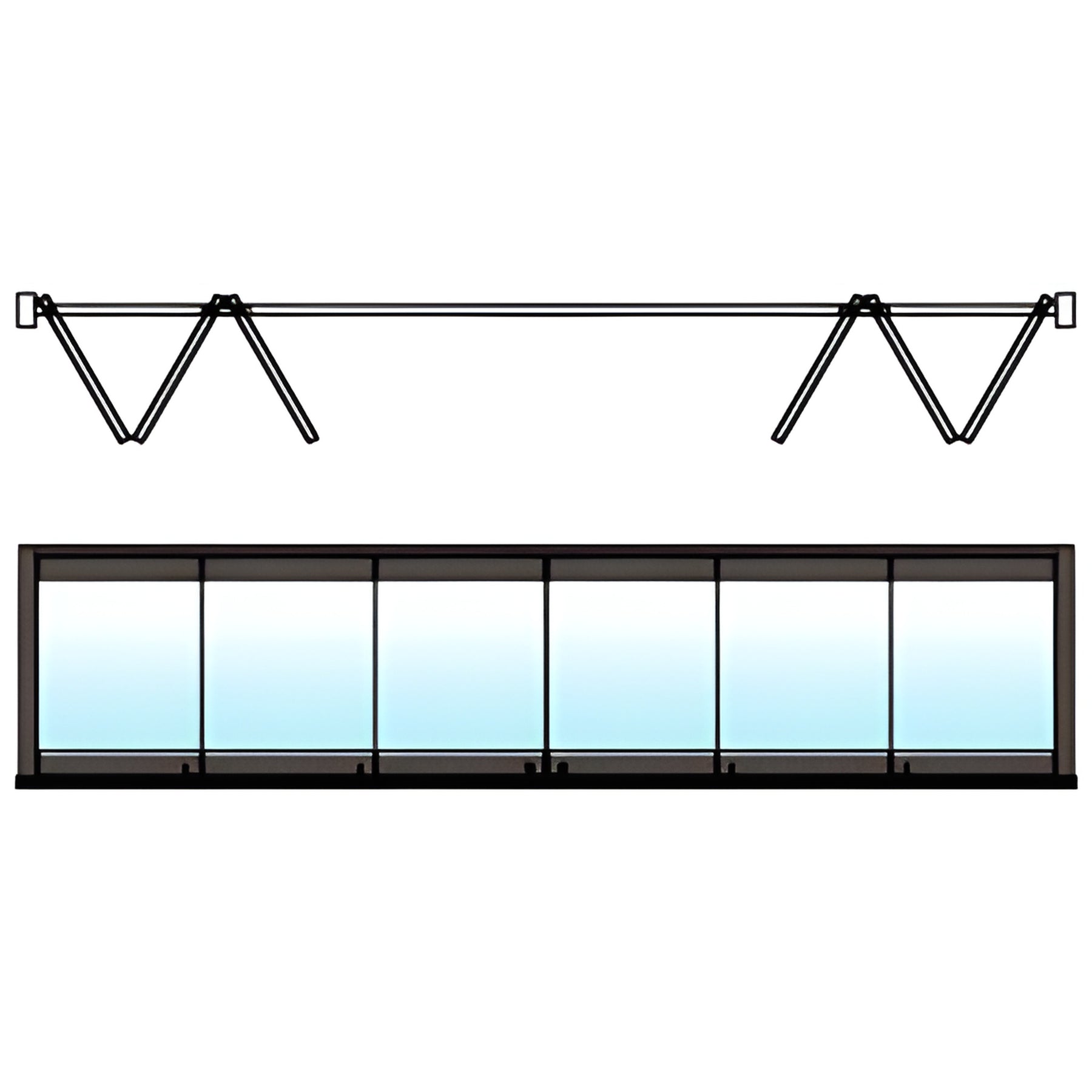 CRL Black Bronze Anodized 6-Panel Bipart Overhead Track Full Bi-Fold Door Configuration