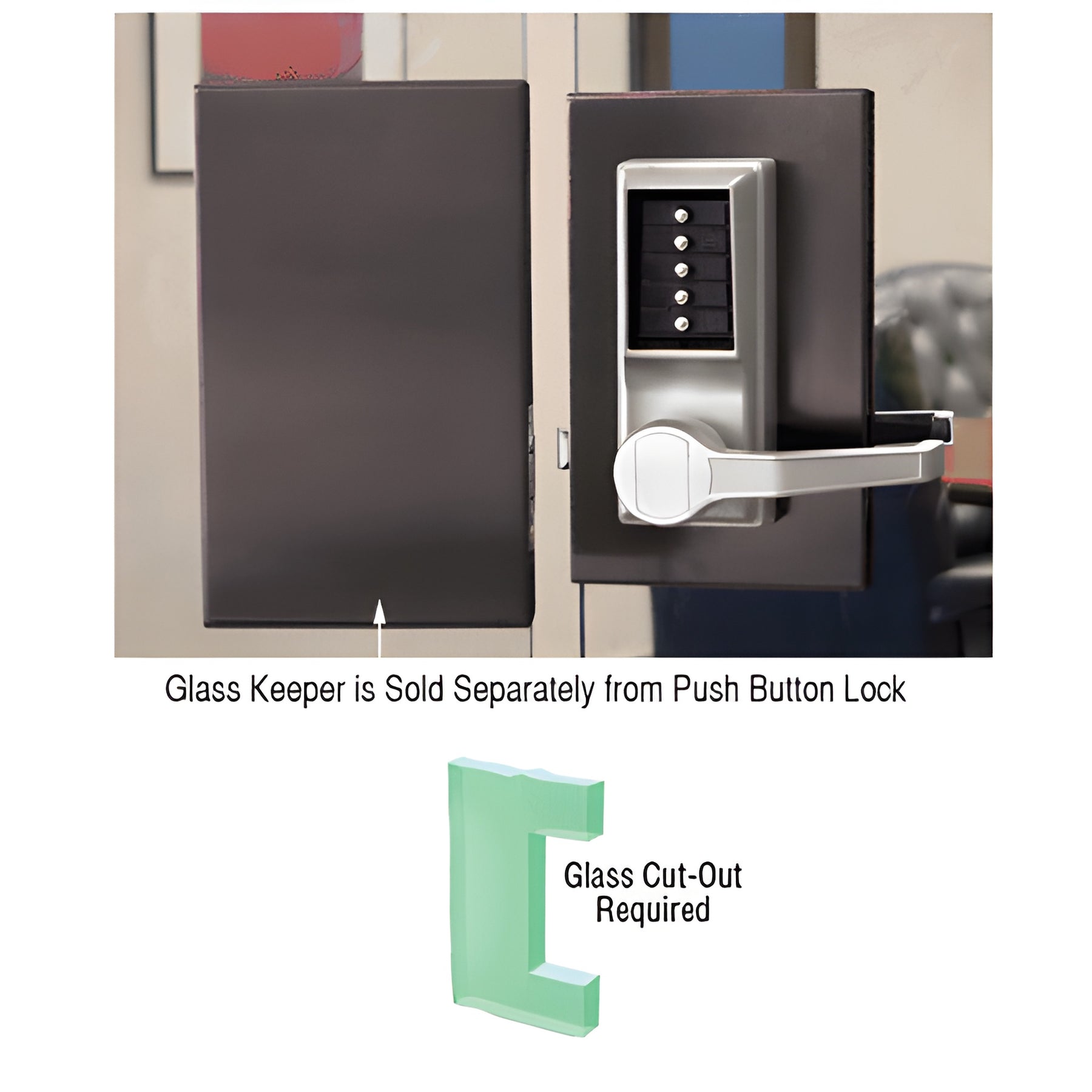 CRL Black Bronze Anodized 6" x 10" RH Center Lock Keeper for Push Button Locks