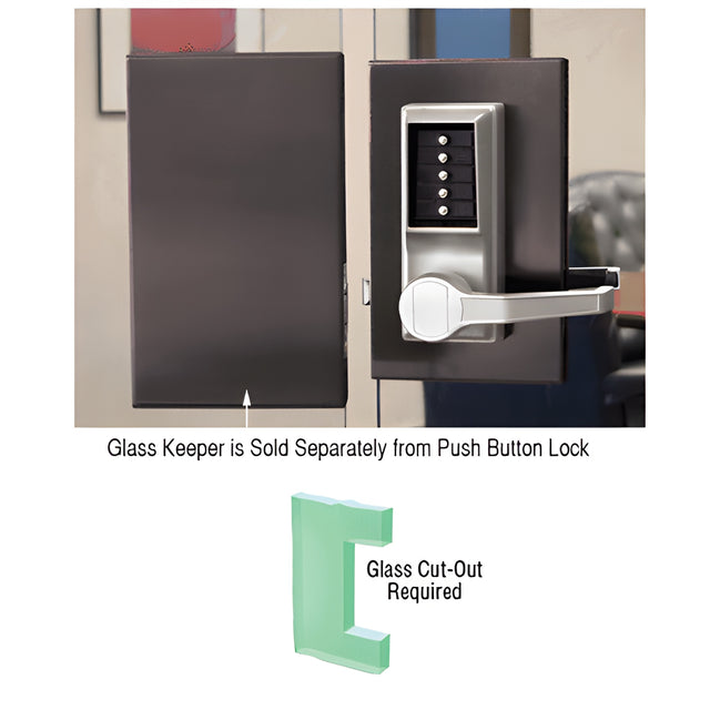CRL Black Bronze Anodized 6" x 10" RH Center Lock Keeper for Push Button Locks