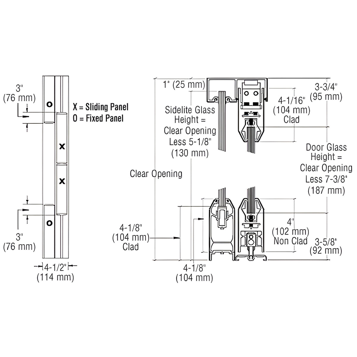 CRL Black Bronze Anodized SSR Bottom Rolling Sliding Door System OXXO