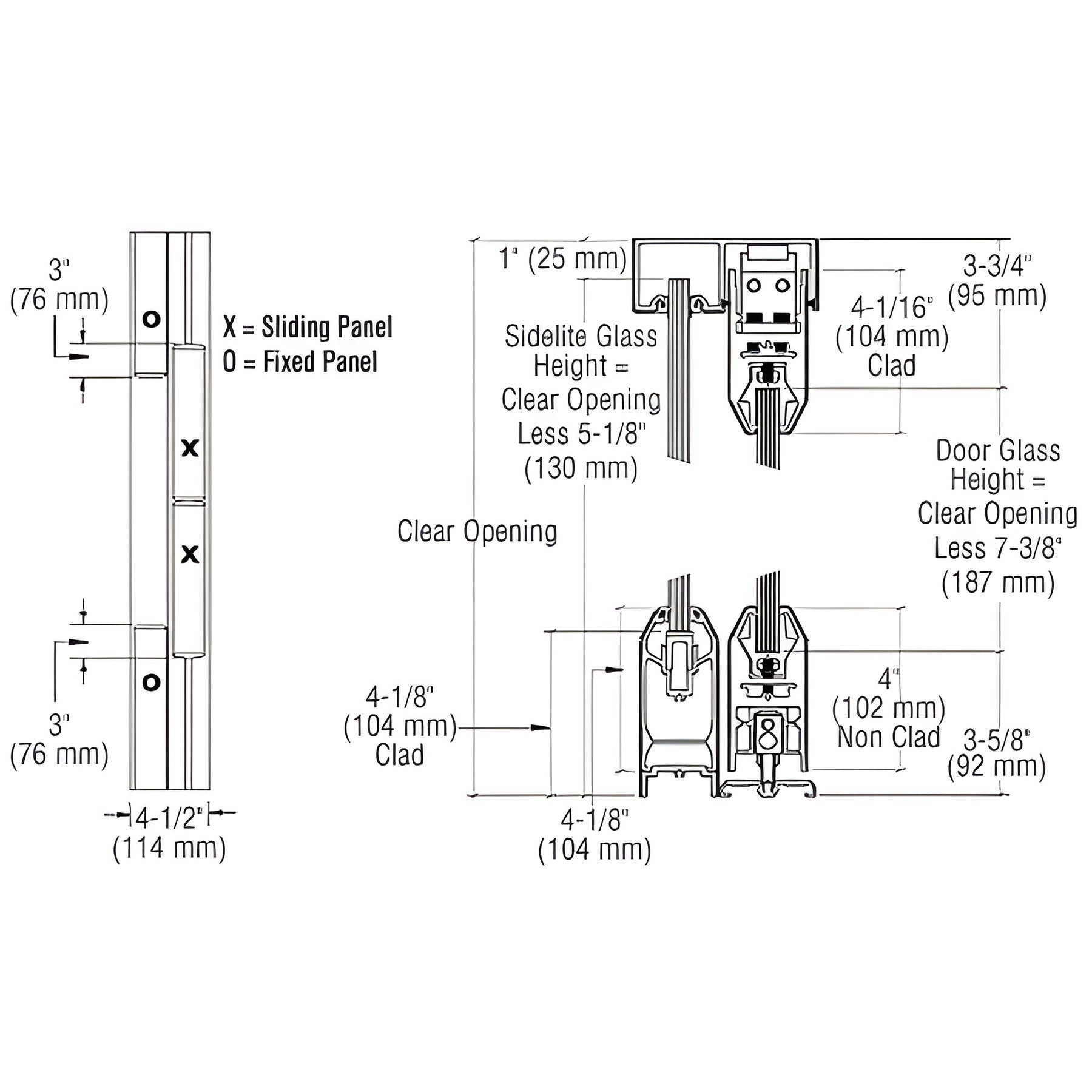 CRL Black Bronze Anodized SSR Bottom Rolling Sliding Door System OXXO