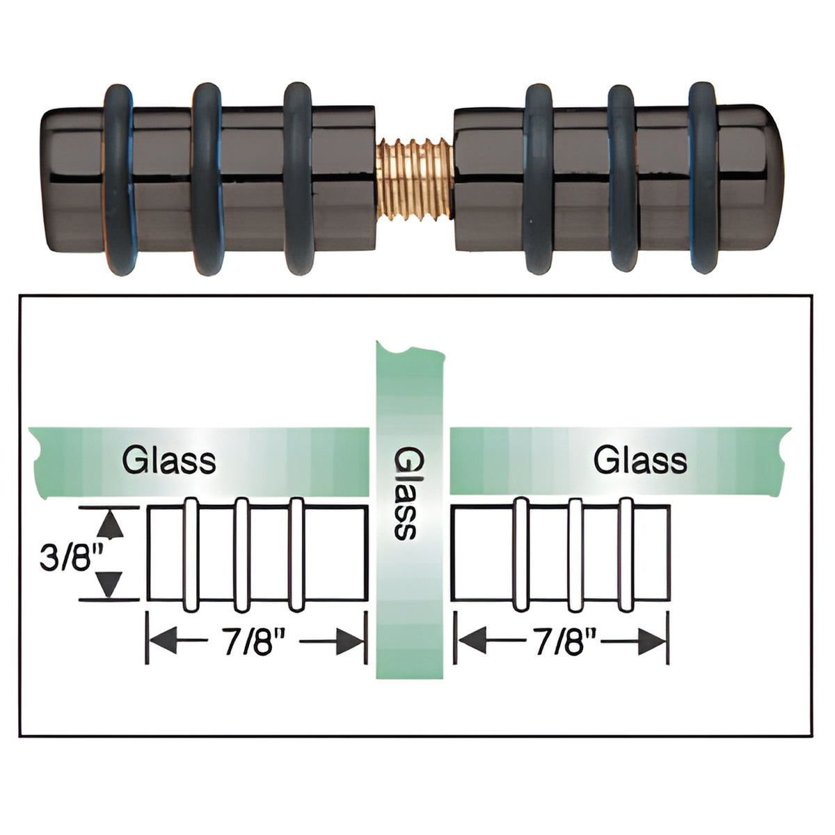 CRL Black Double Glass Shelf Support