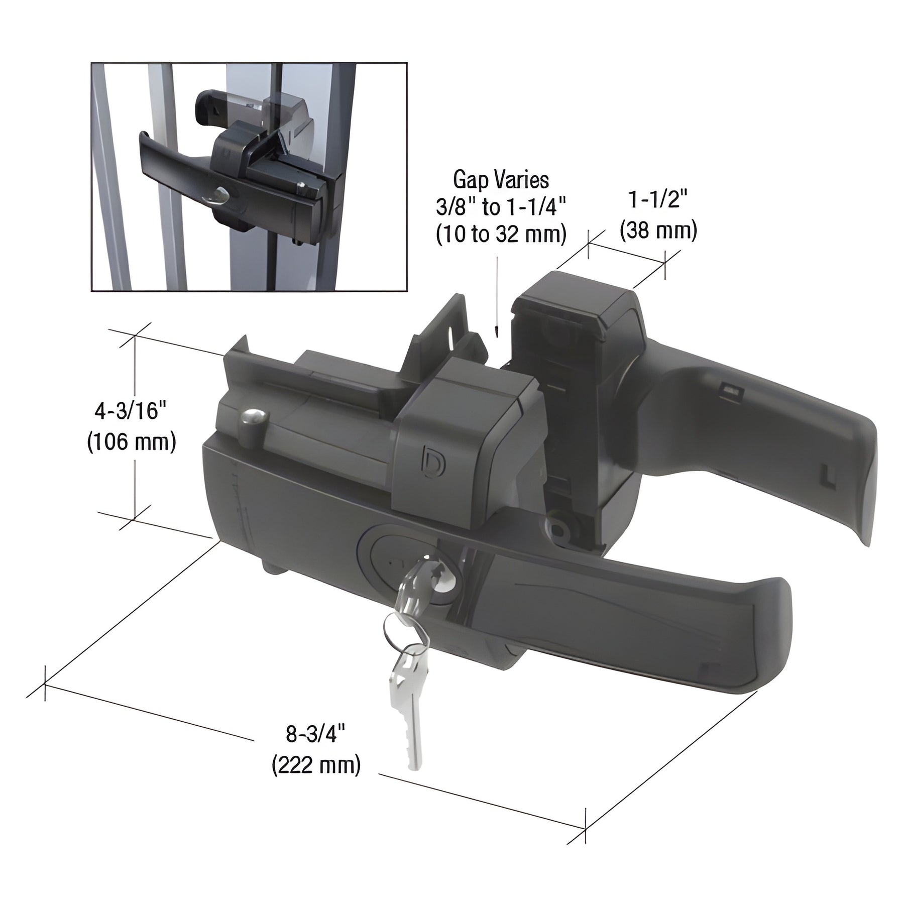 CRL Black Magnetic Lokk-Latch® Gate Lock