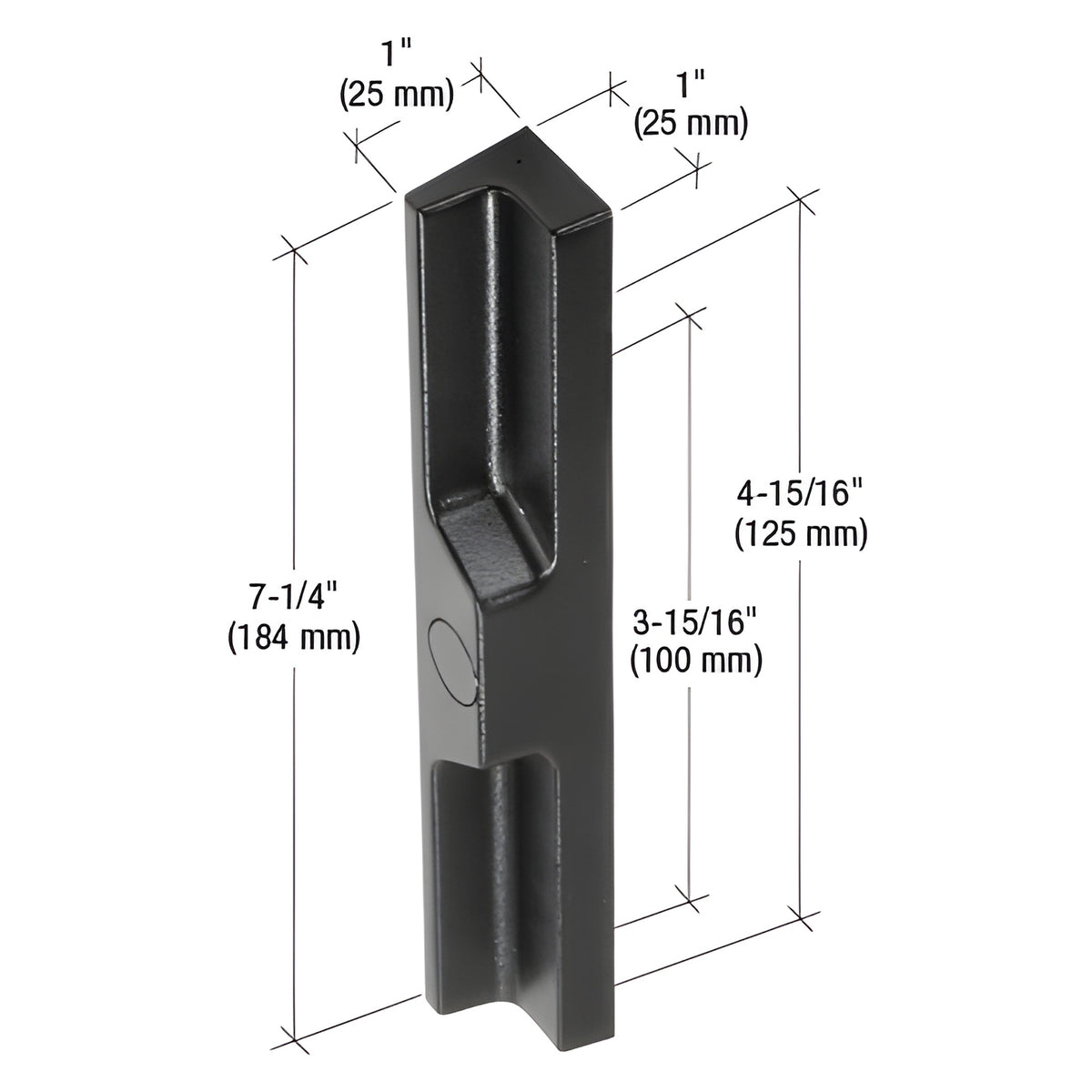 CRL Black Plastic Outside Pull 3-15/16" and 4-15/16" Screw Holes