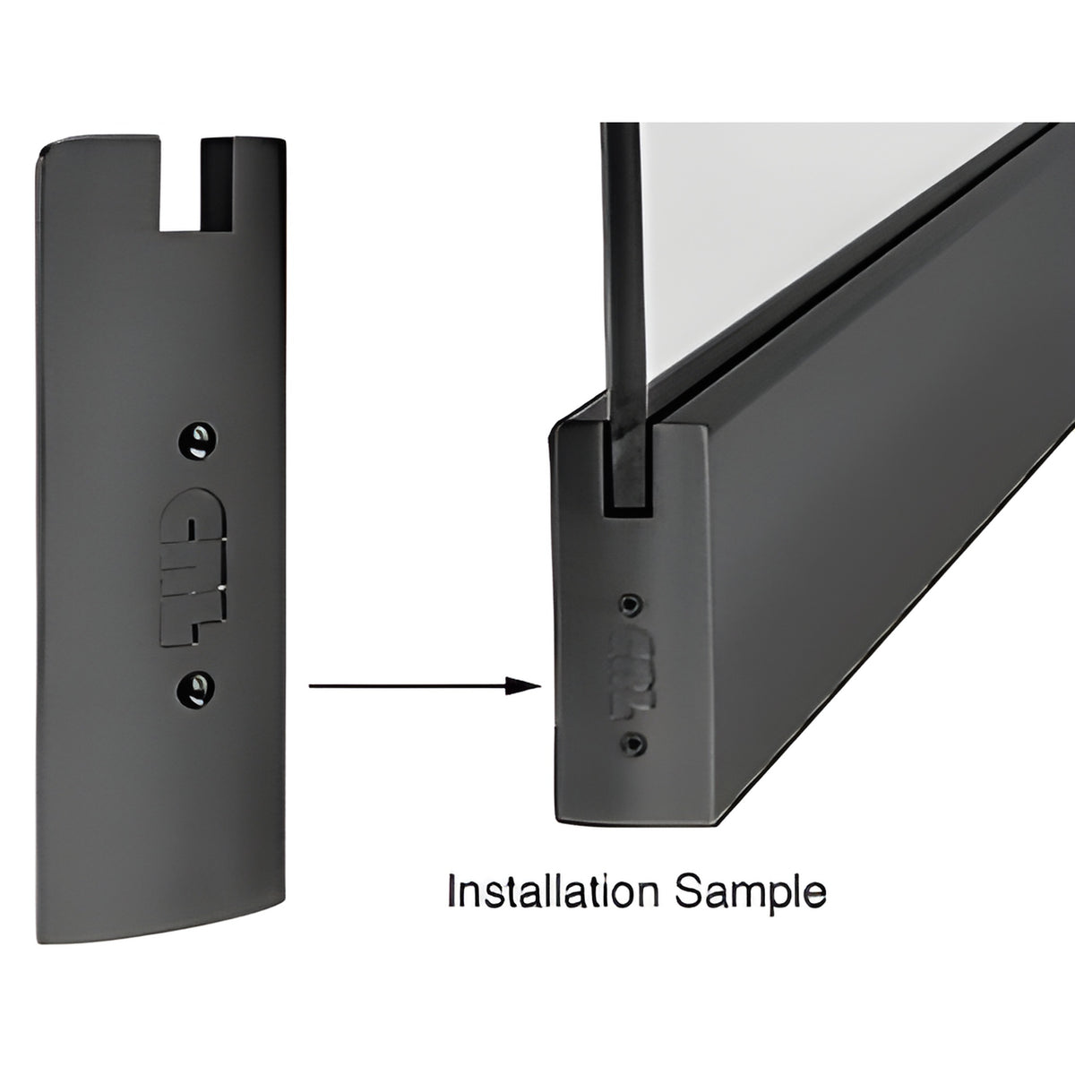 CRL Black Powder Coat 6" Square End Cap for Sidelite Rails