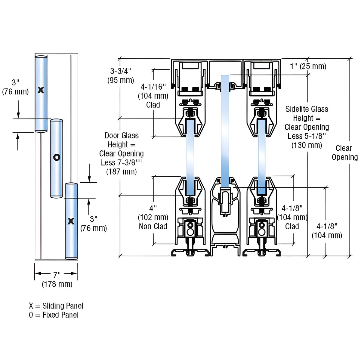 CRL Black Powder Coat SSR Bottom Rolling Sliding Door System XOX