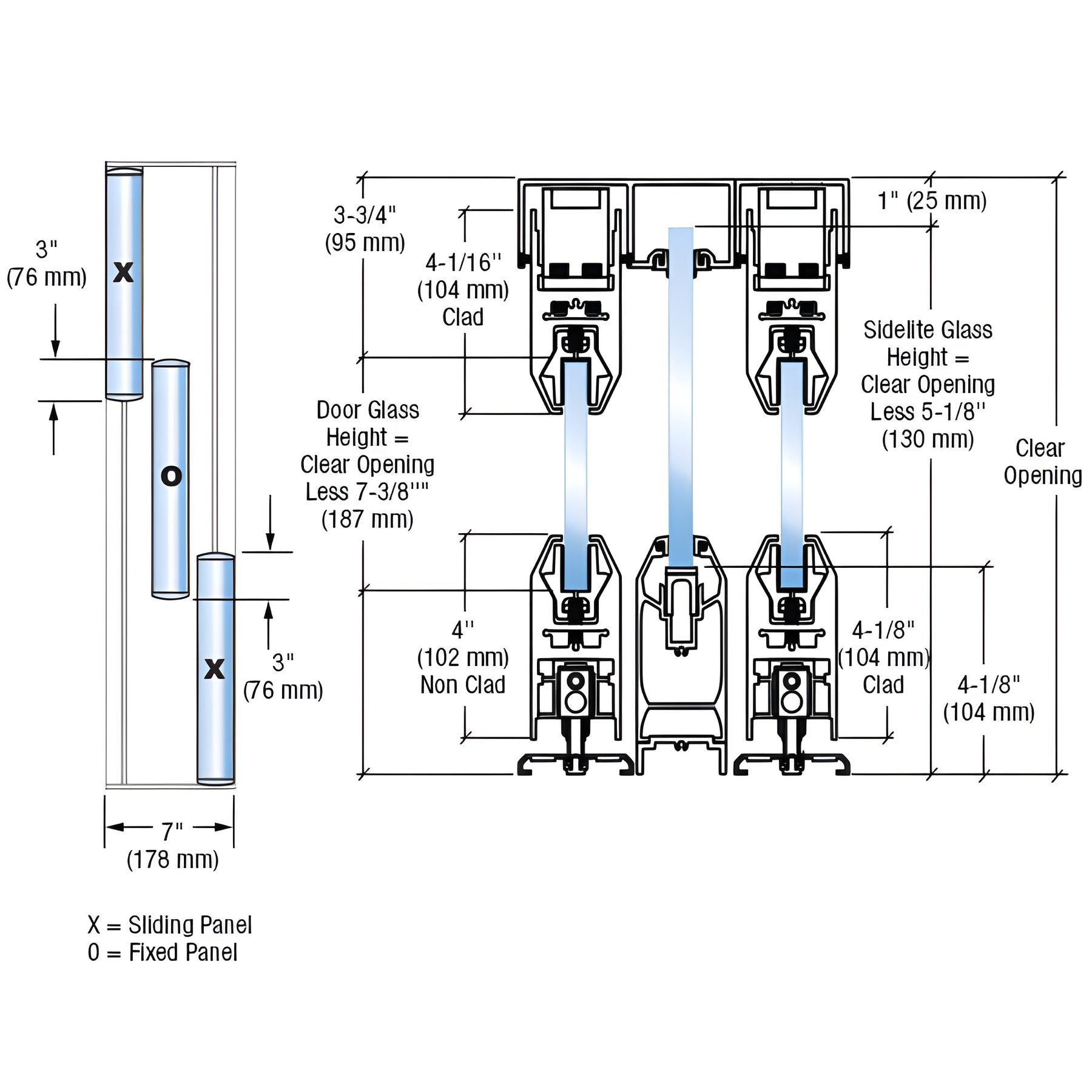 CRL Black Powder Coat SSR Bottom Rolling Sliding Door System XOX