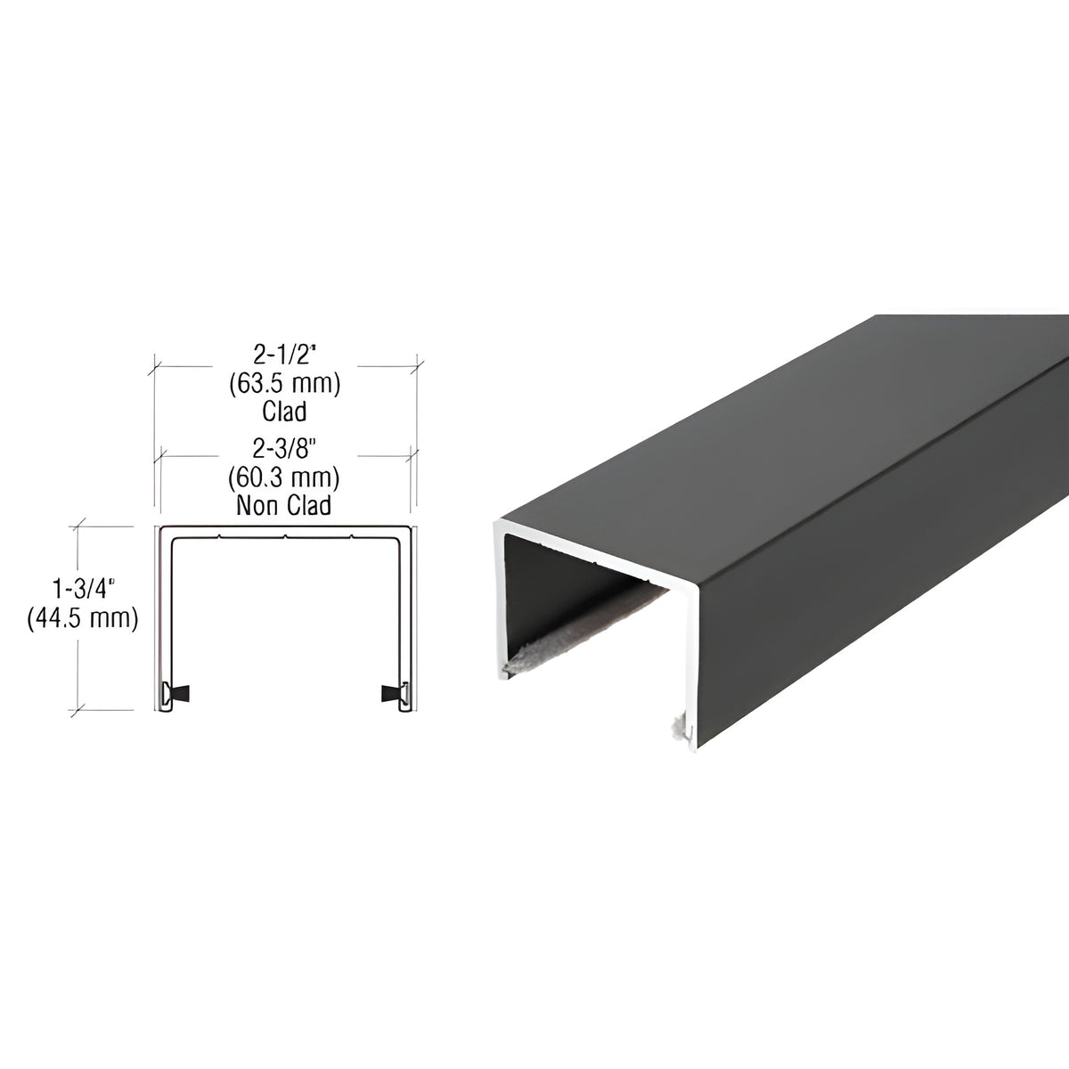CRL Black Powder Coat Sliding Door Top Rolling Track