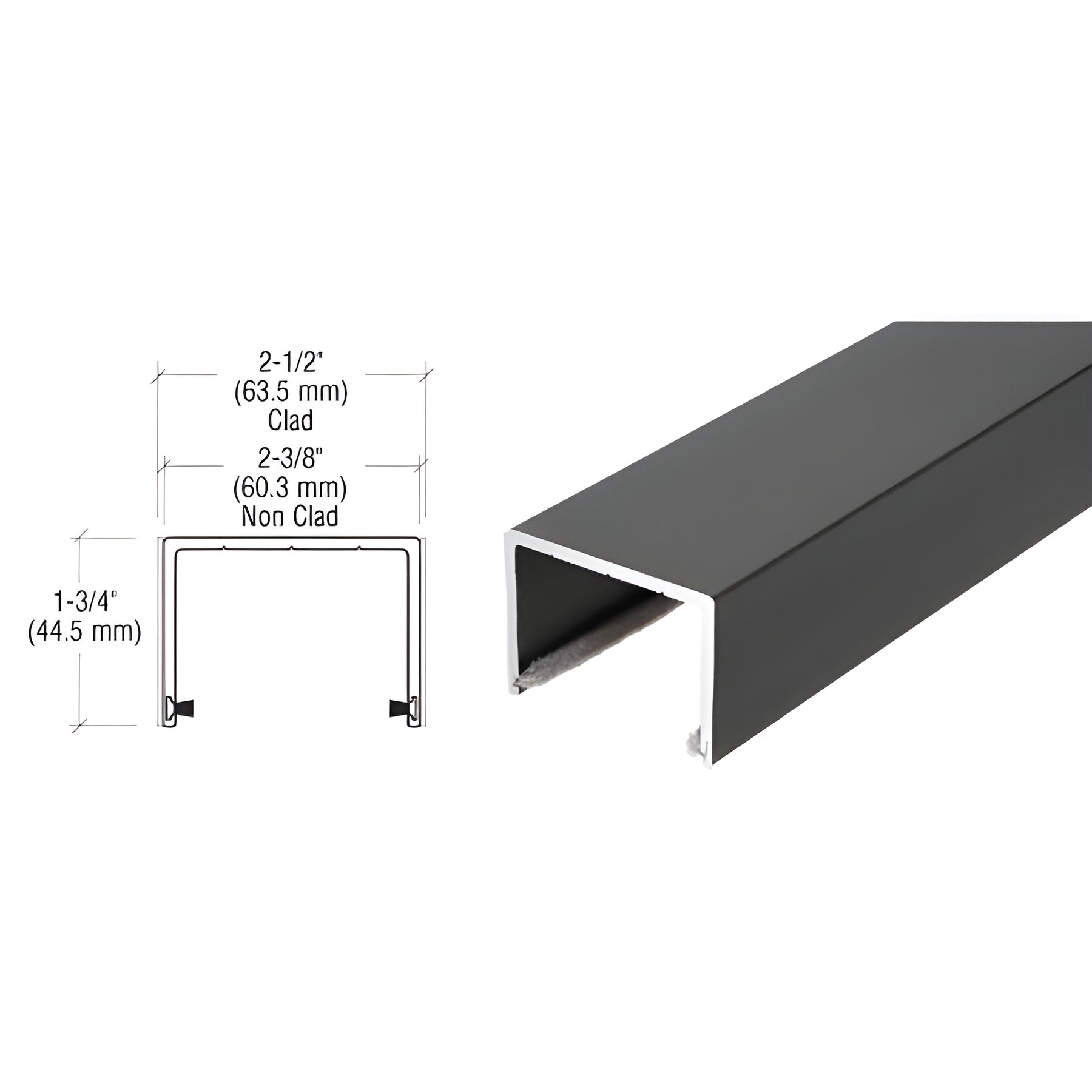 CRL Black Powder Coat Sliding Door Top Rolling Track