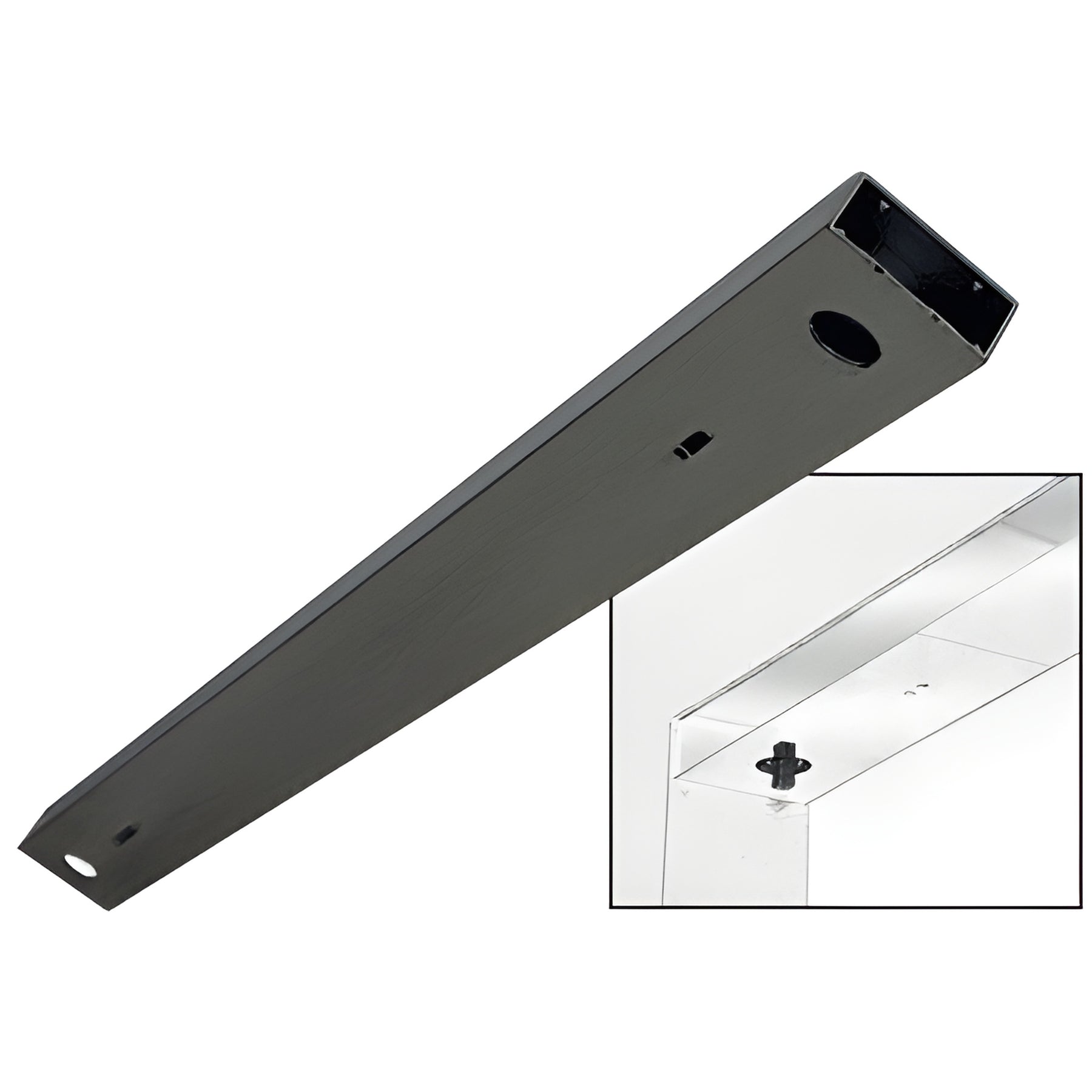 CRL Black Powder Coated Custom Length 4-1/2" No Pocket Double Sided Door Header