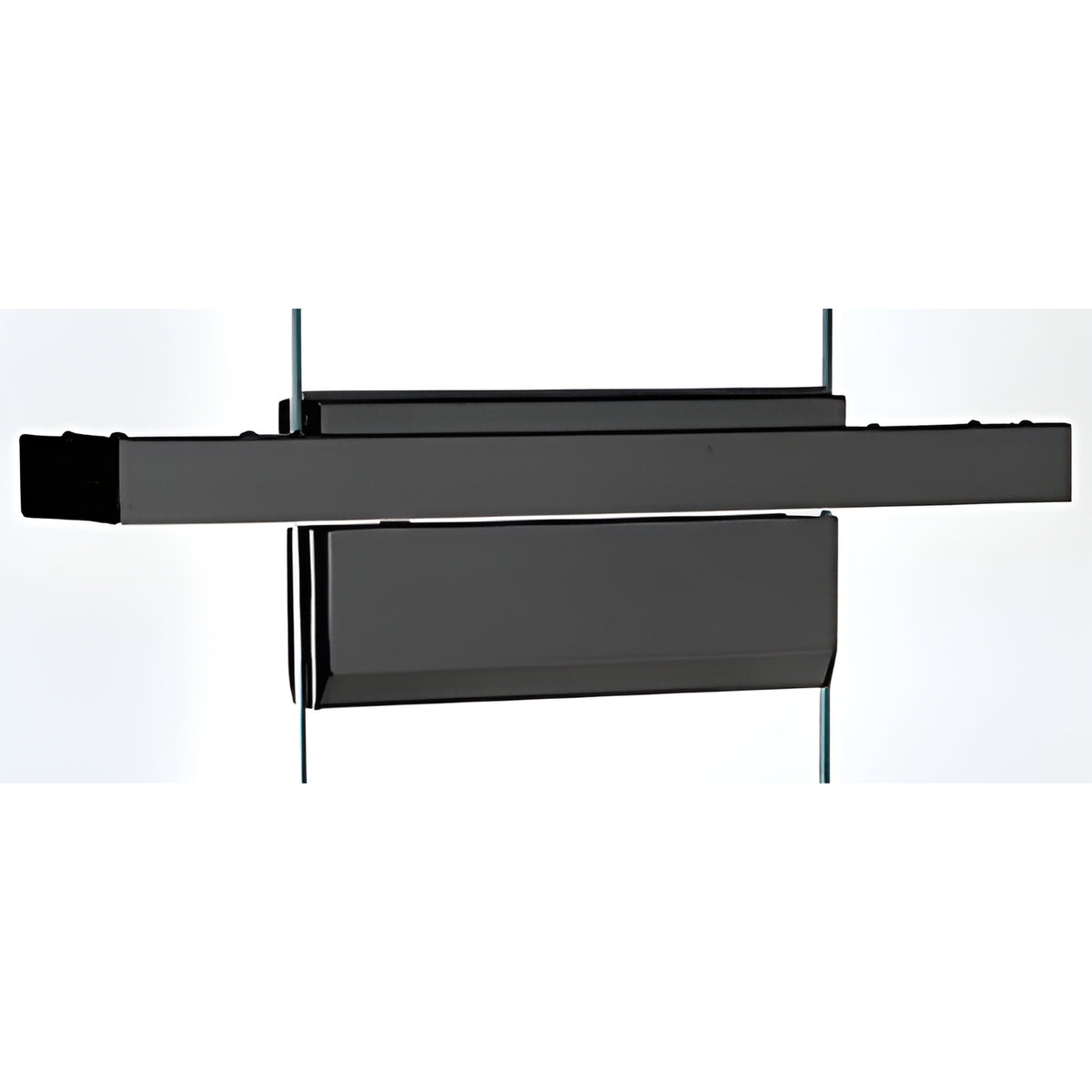 CRL Black Powder Coated Single Floating Header for Overhead Concealed Door Closers for 36" Wide Opening