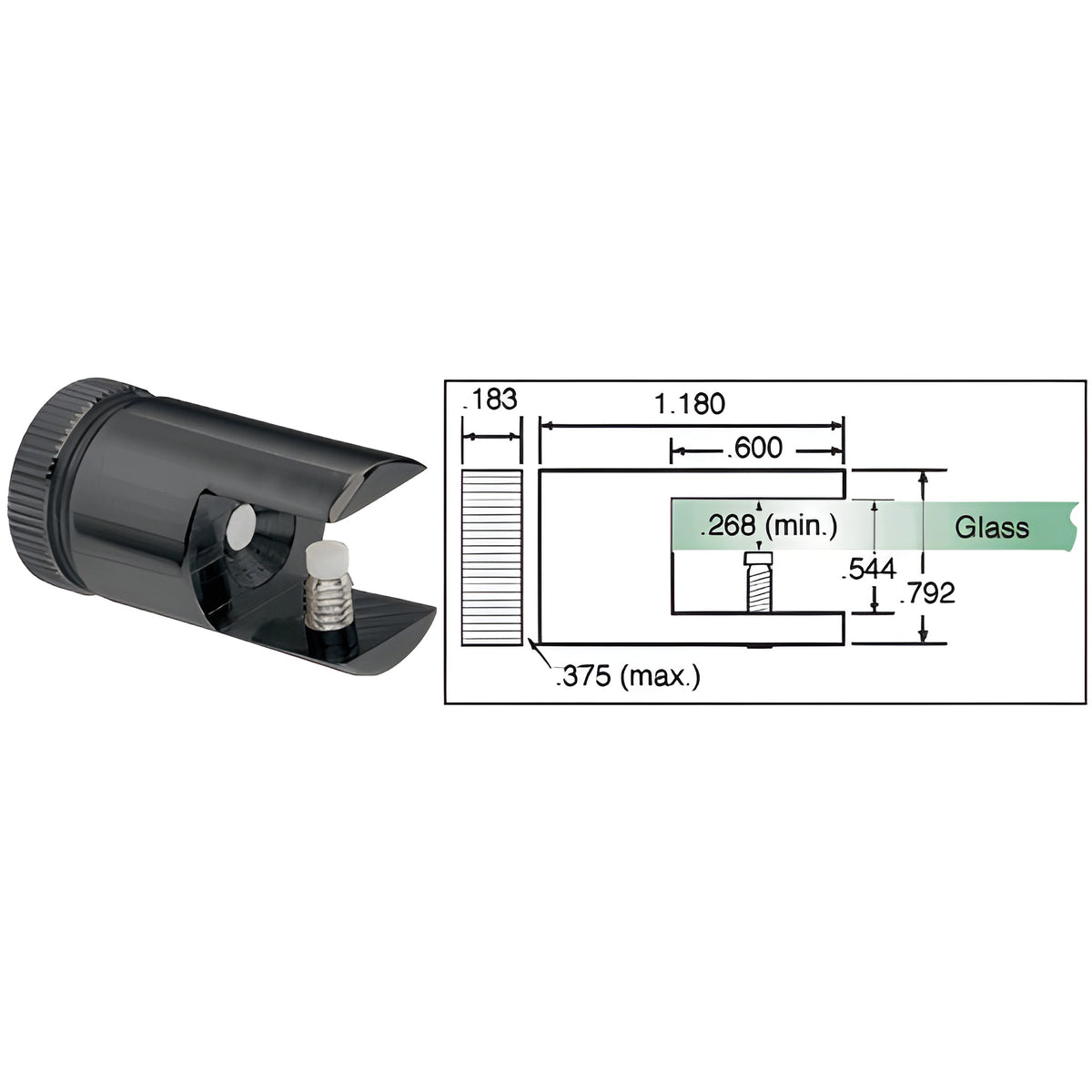 CRL Black Shelf Connector